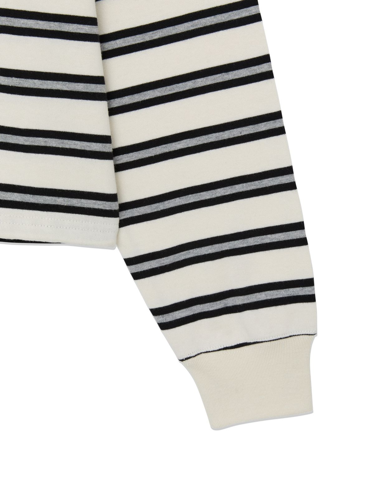 글로니(GLOWNY) HERITAGE STRIPE BUTTON HOODIE (WHITE)