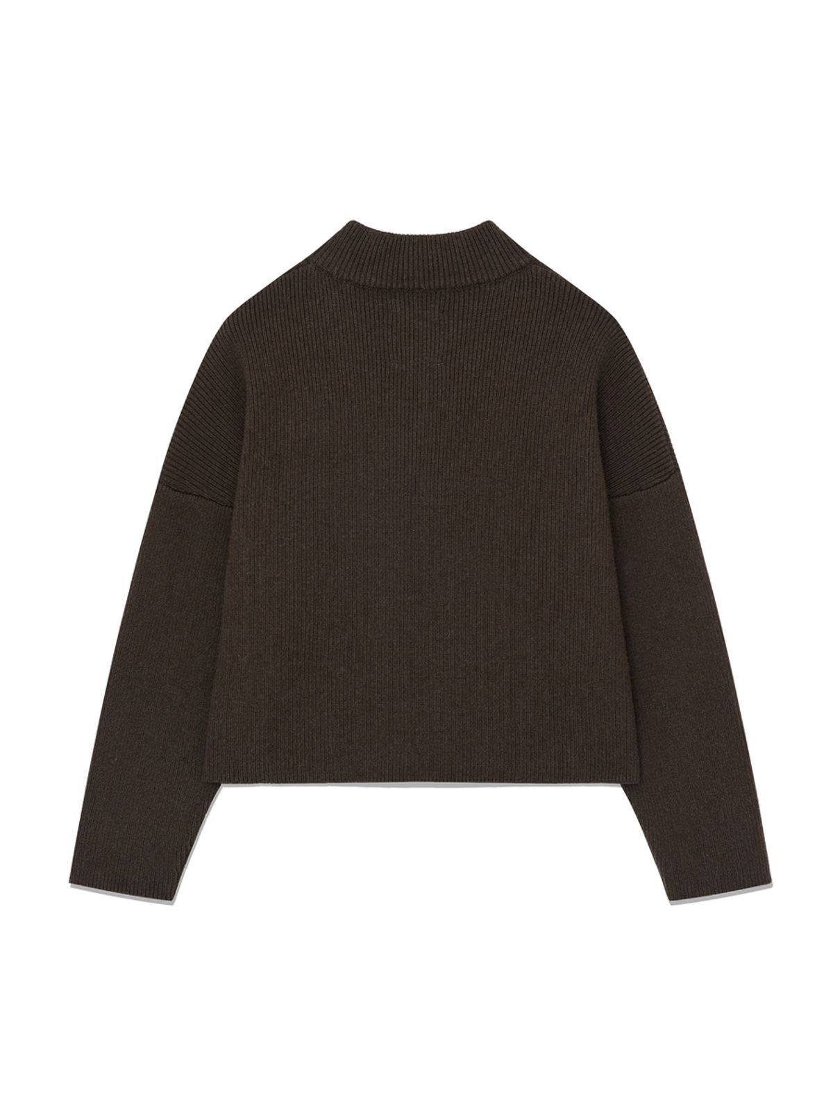 글로니(GLOWNY) G HALF NECK KNIT ZIP UP (BROWN)