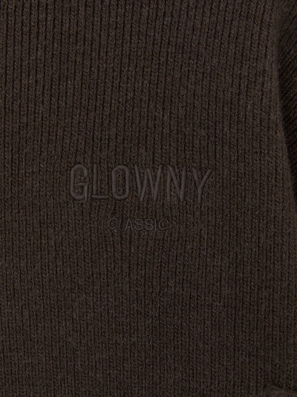 글로니(GLOWNY) G HALF NECK KNIT ZIP UP (BROWN)