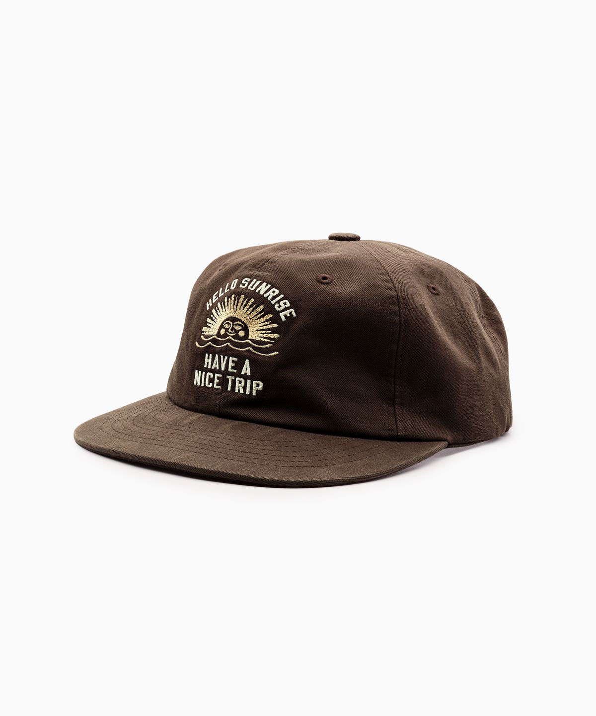 헬로 선라이즈(HELLO SUNRISE) VTG Arch Logo Relaxed Fit 6P Cap_Brown