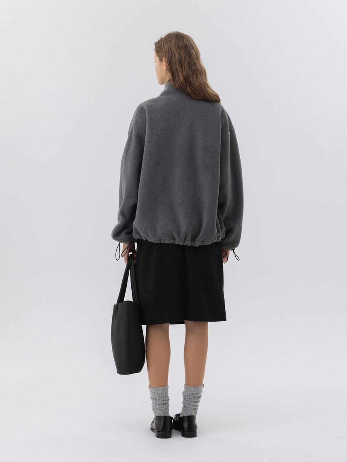 글로니(GLOWNY) G FLEECE ZIP UP (CHARCOAL)