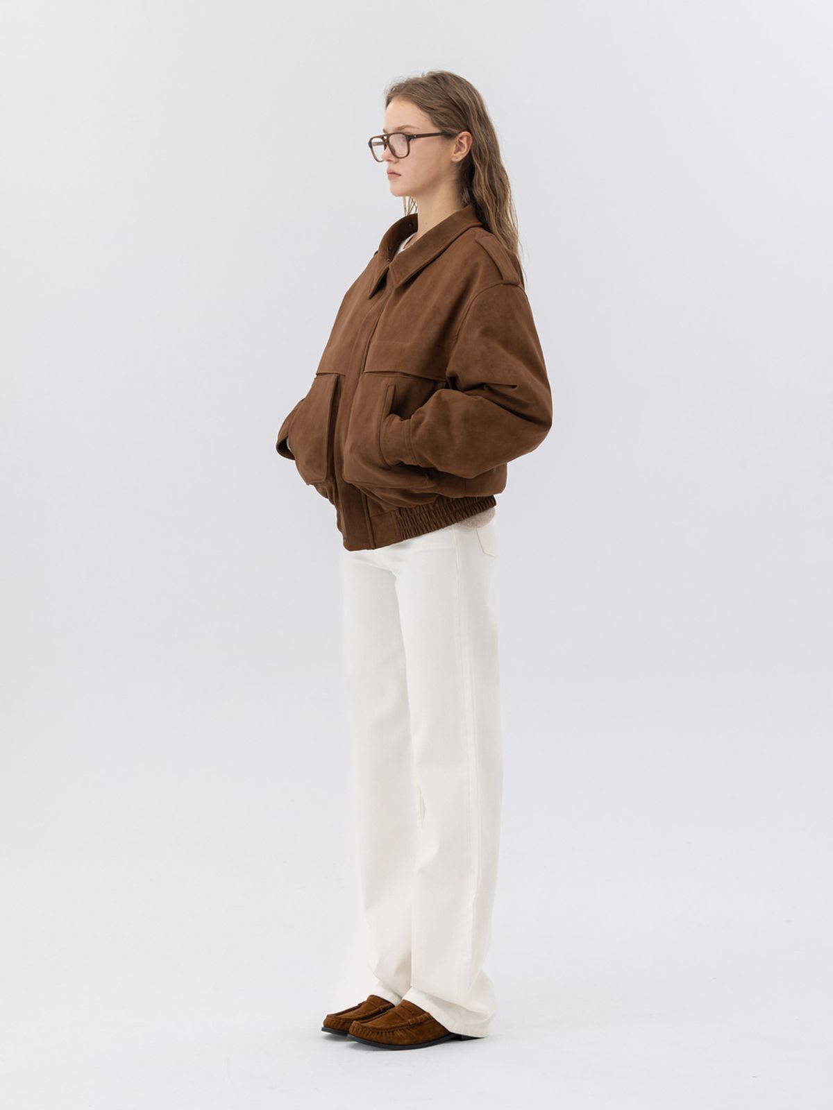 글로니(GLOWNY) G MATTE SUEDE JUMPER (BROWN)