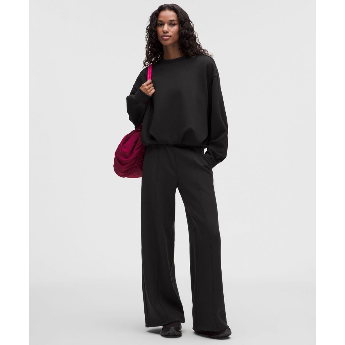 룰루레몬(LULULEMON) 스무드 스페이서 오버사이즈드 크루  BLK