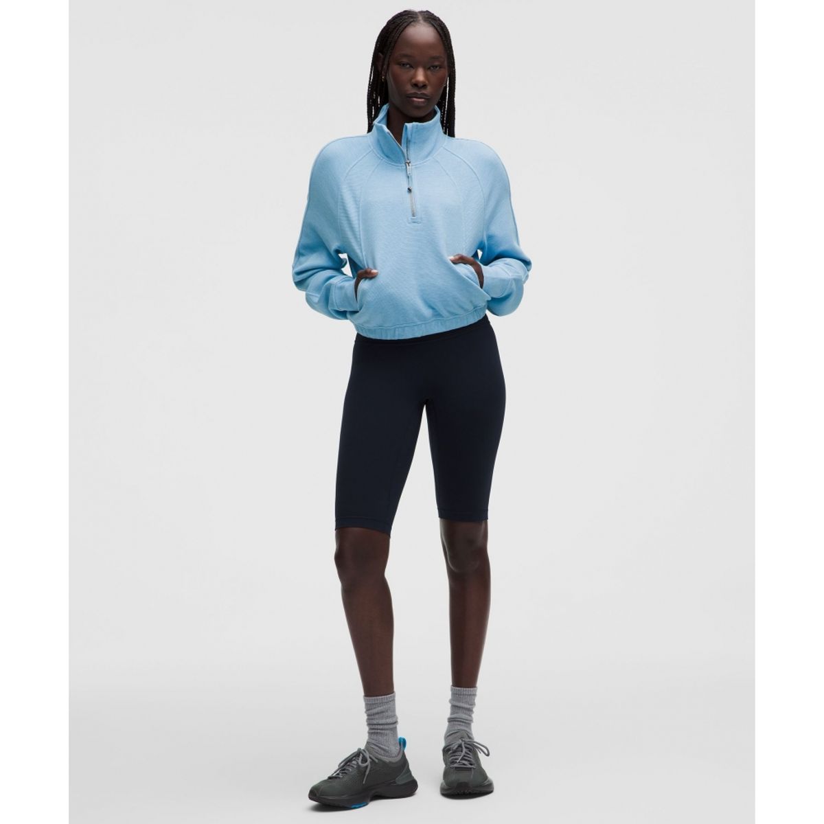 룰루레몬(LULULEMON) 스쿠바 크롭 퍼넬넥 하프집 *와플  HTDU