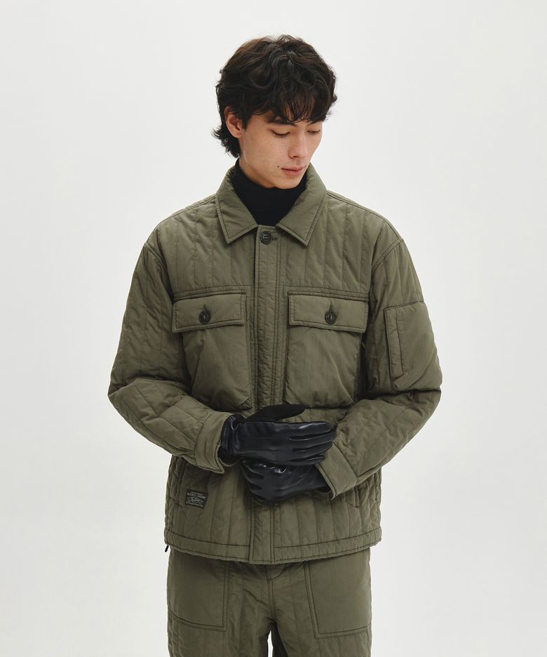 테크 웜 패딩 셔켓 (OLIVE)