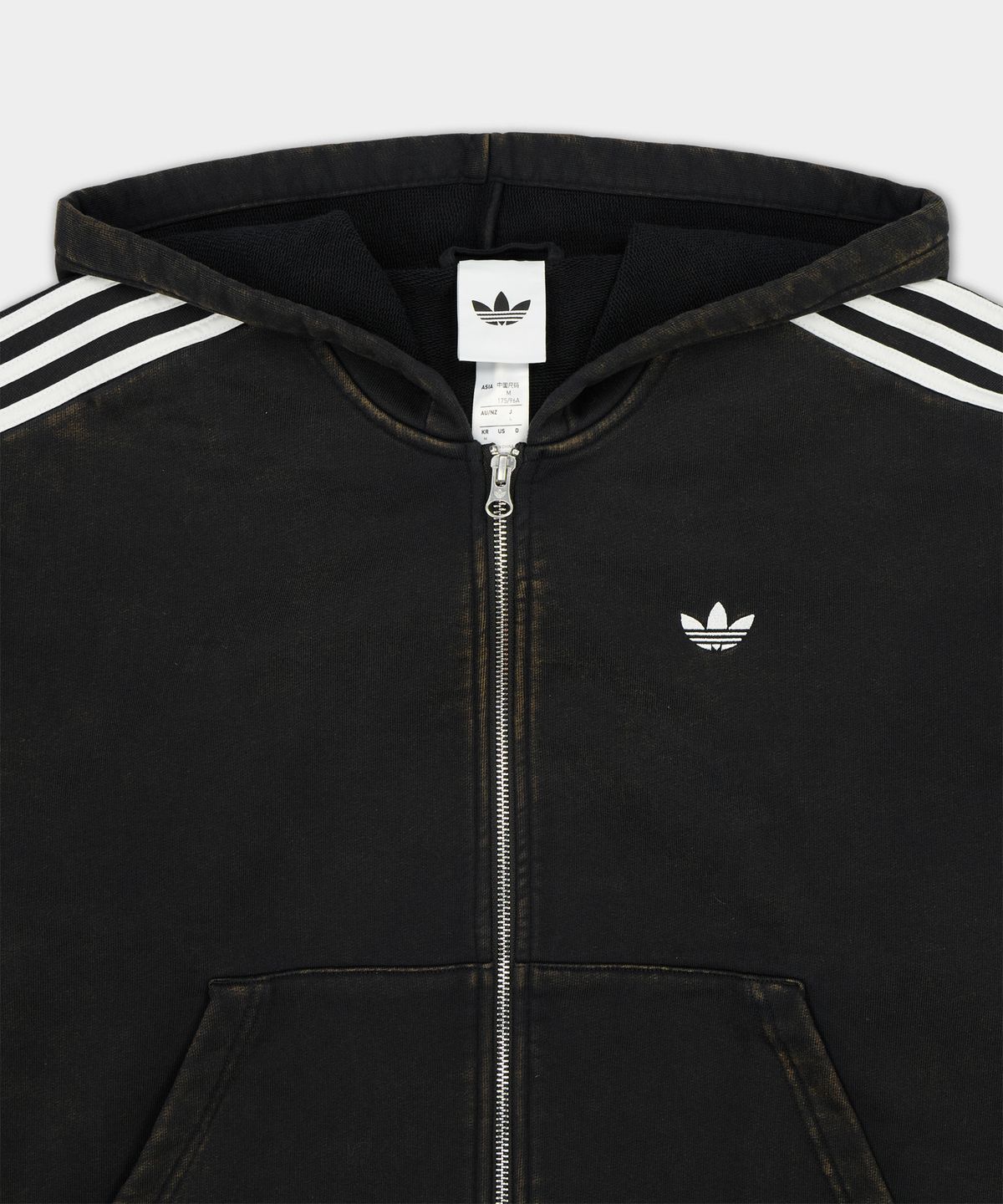 아디다스(ADIDAS) 워시드 후드 집업 - 블랙 / LC8286