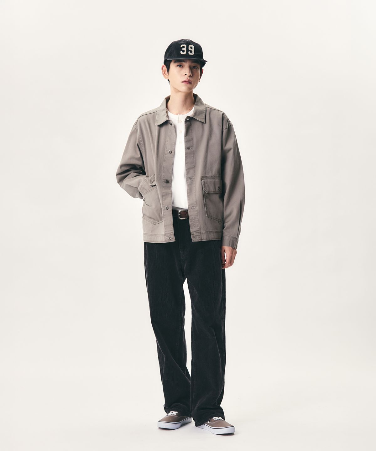 에스피오나지(ESPIONAGE) Vintage Corduroy 5Pocket Pants Washed Charcoal