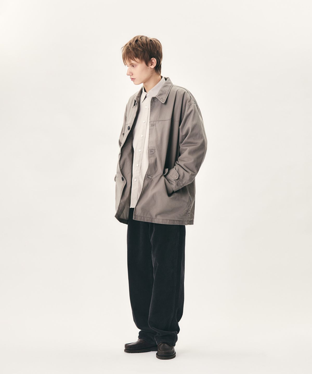 에스피오나지(ESPIONAGE) Vintage Corduroy 5Pocket Pants Washed Charcoal