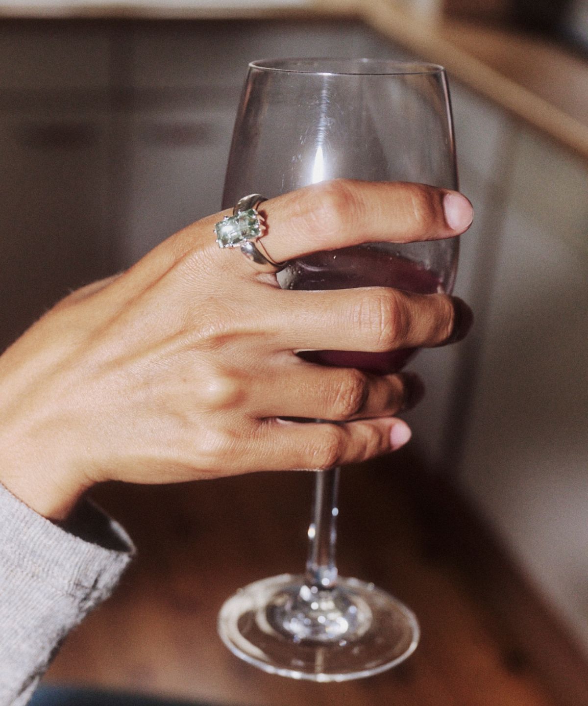 영리영리(YLYL) Mont ring Silver, GREEN QUARTZ
