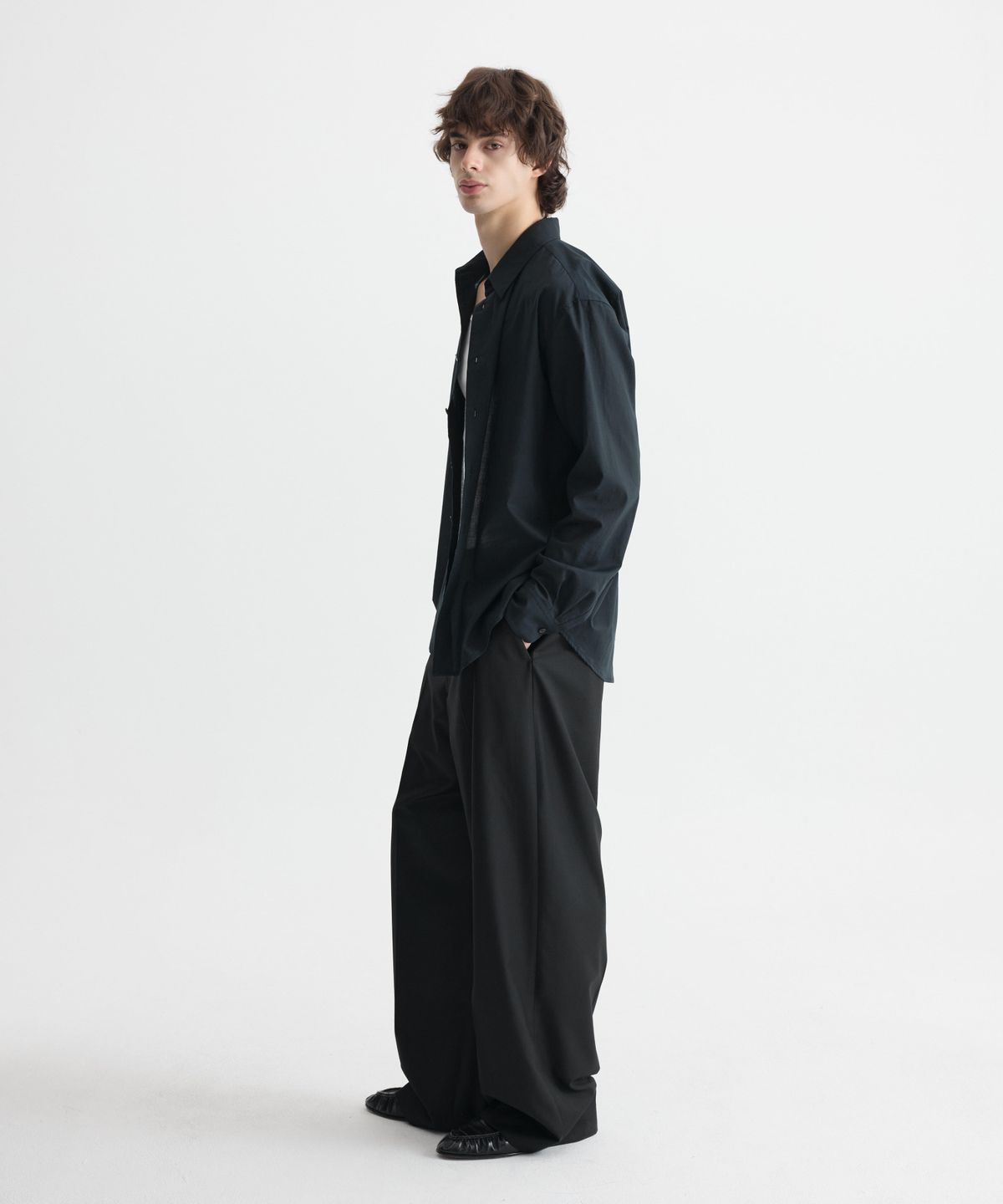 엔써리세븐(NTHIRTYSEVEN) Relaxed Fit Shirts - Ink Navy