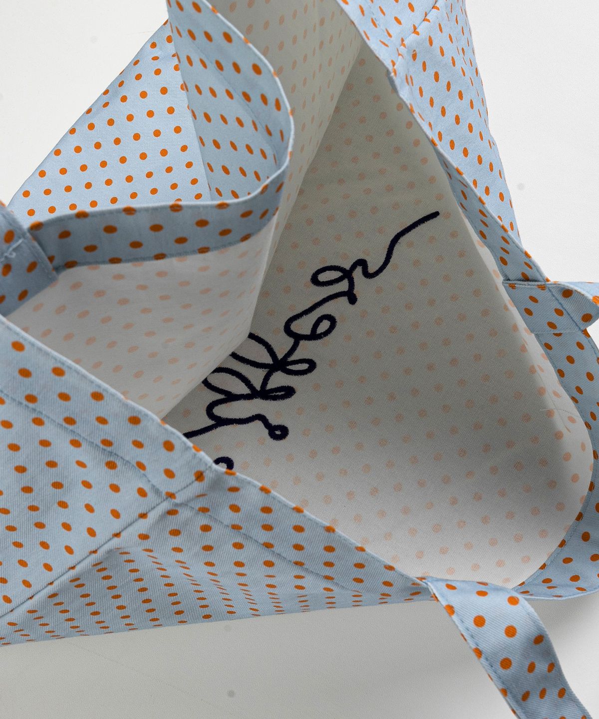 키페(KIFFER) Logo Embroidered Dot Eco bag-skyblue