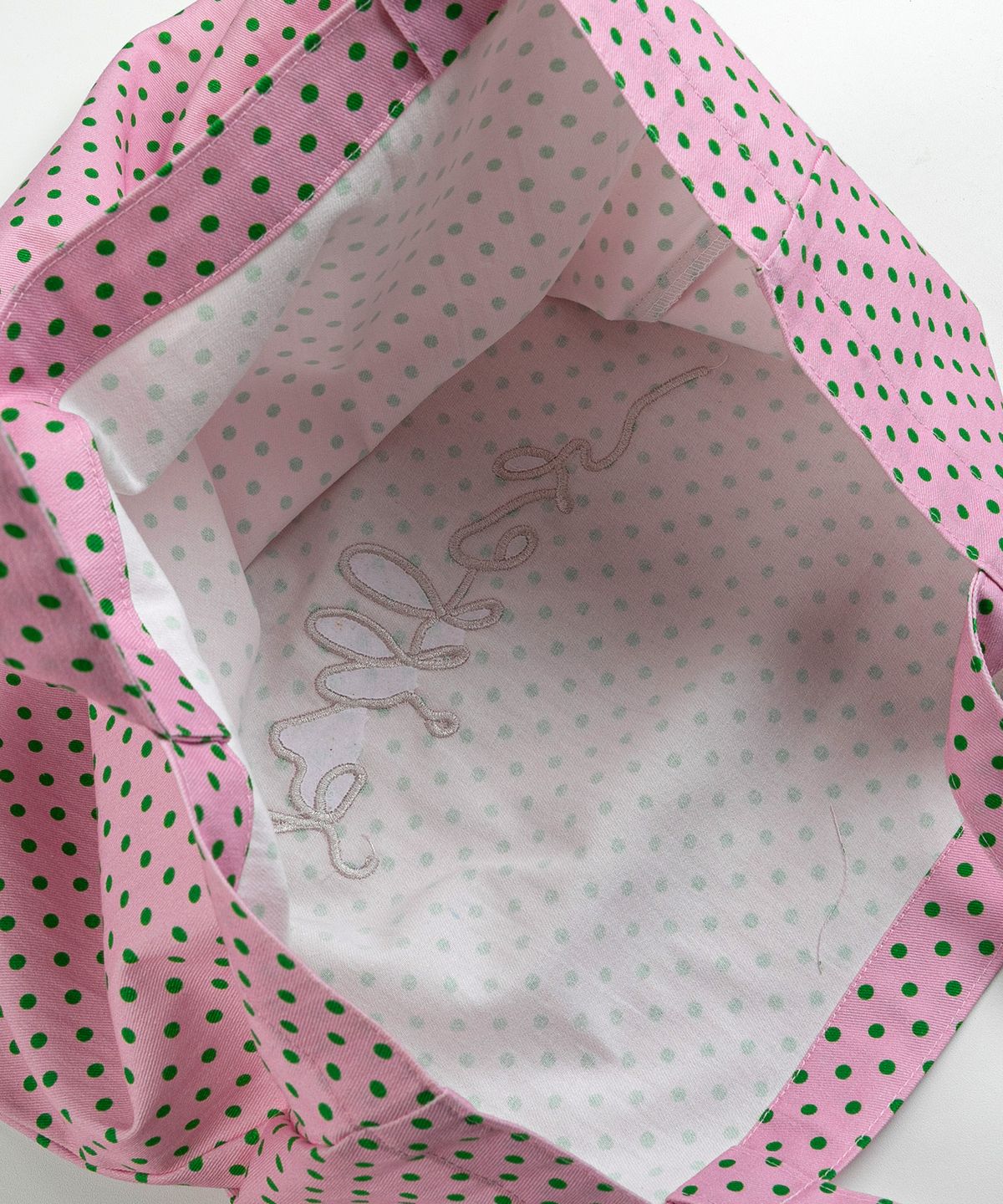 키페(KIFFER) Logo Embroidered Dot Eco bag-pink