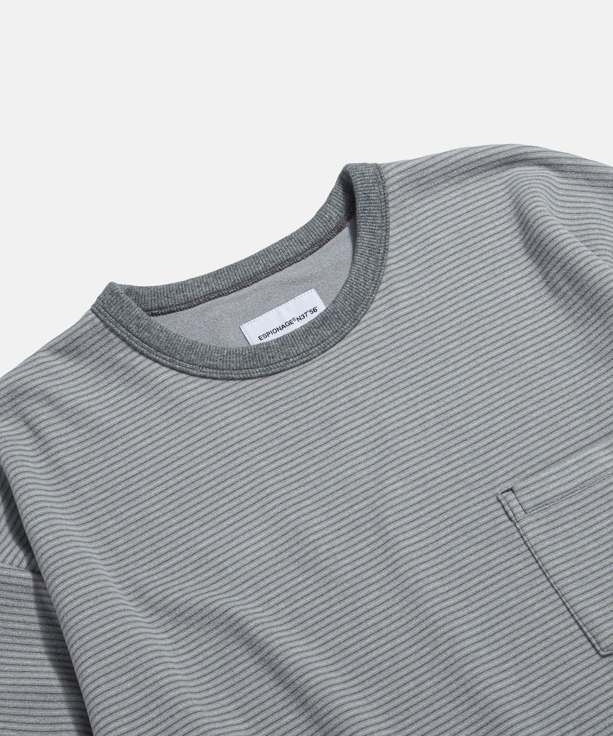 에스피오나지(ESPIONAGE) Stripe Fleece L/S Tee Grey