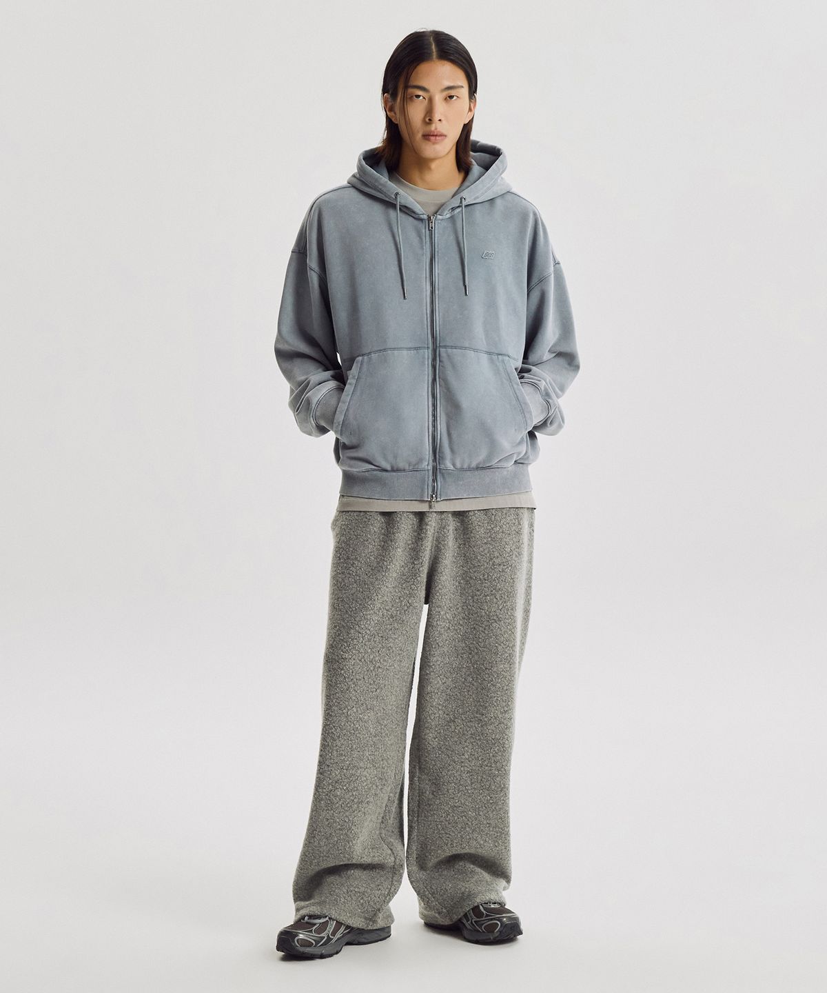 뉴발란스(NEW BALANCE) NBMDG41043 / UNI 플라잉 기모 다잉 후드집업 (D/BLUE)