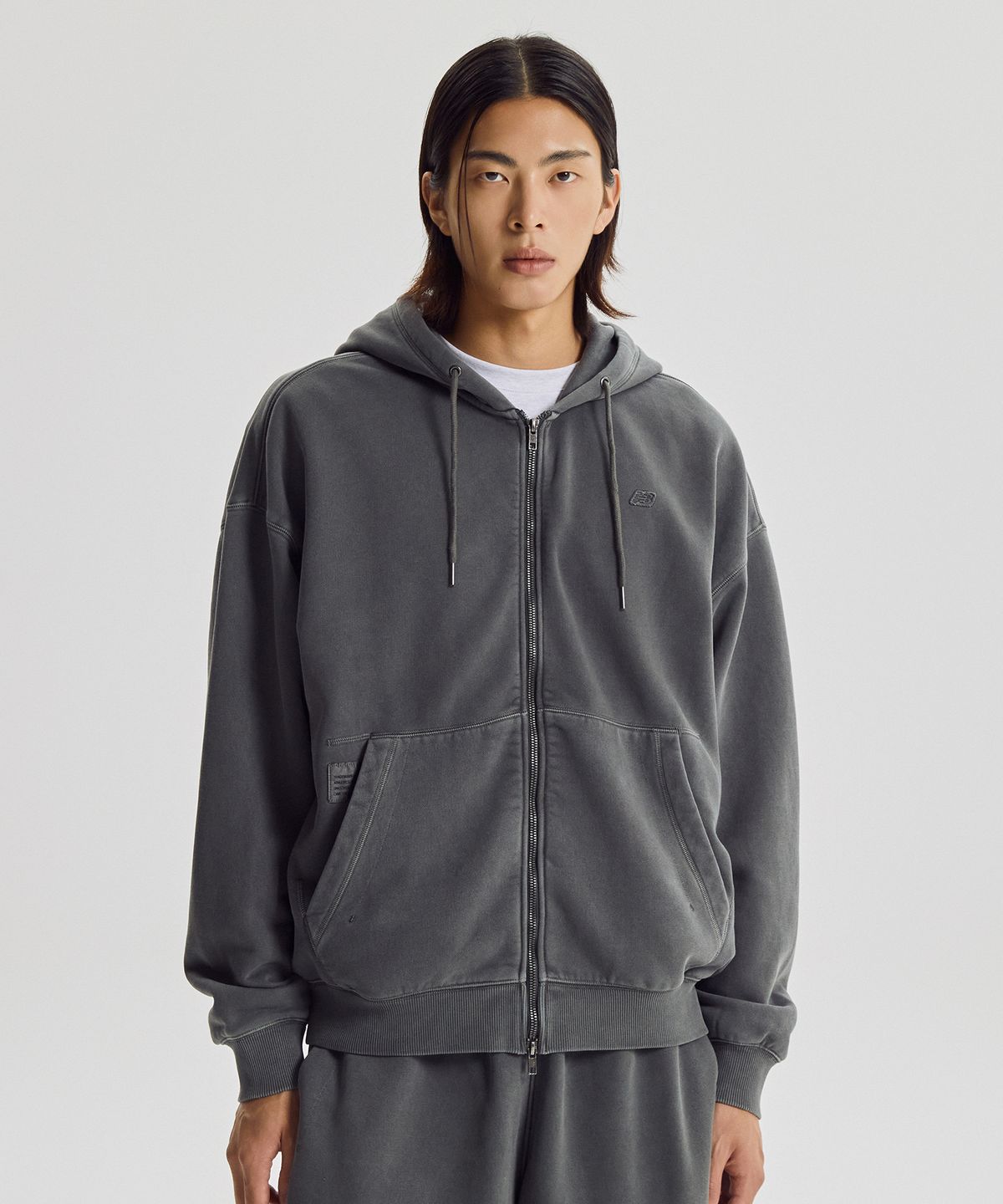 뉴발란스(NEW BALANCE) NBMDG41043 / UNI 플라잉 기모 다잉 후드집업 (D/CHARCOAL)