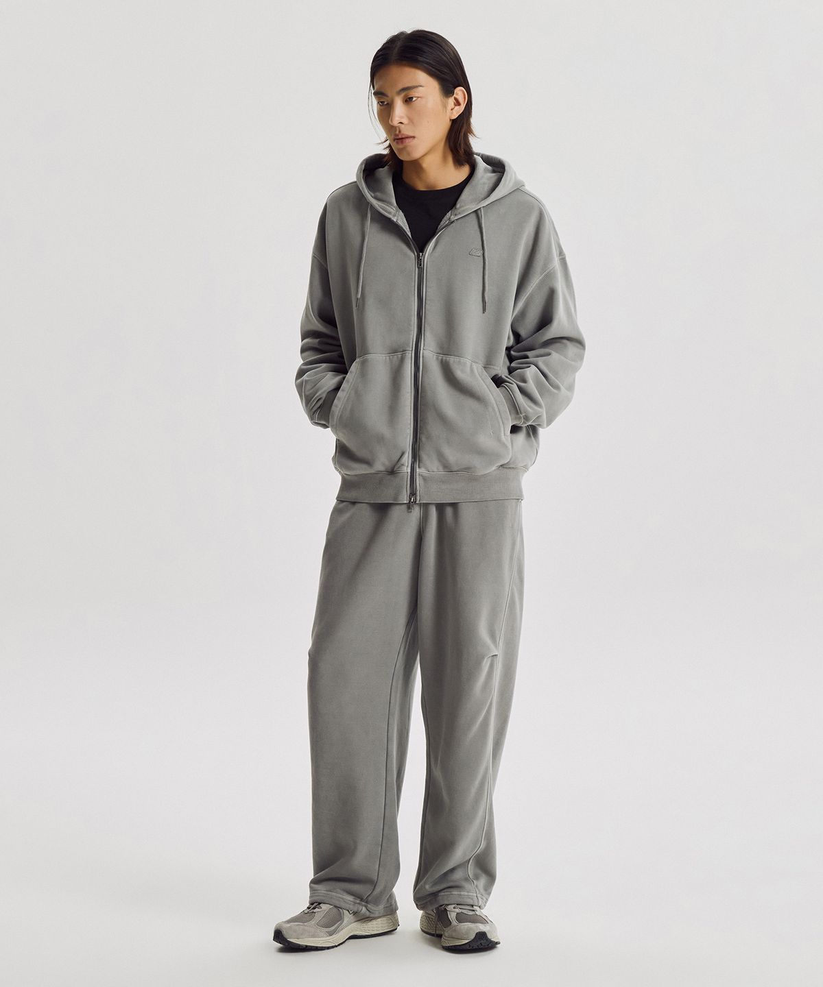 뉴발란스(NEW BALANCE) NBMDG41043 / UNI 플라잉 기모 다잉 후드집업 (D/GRAY)