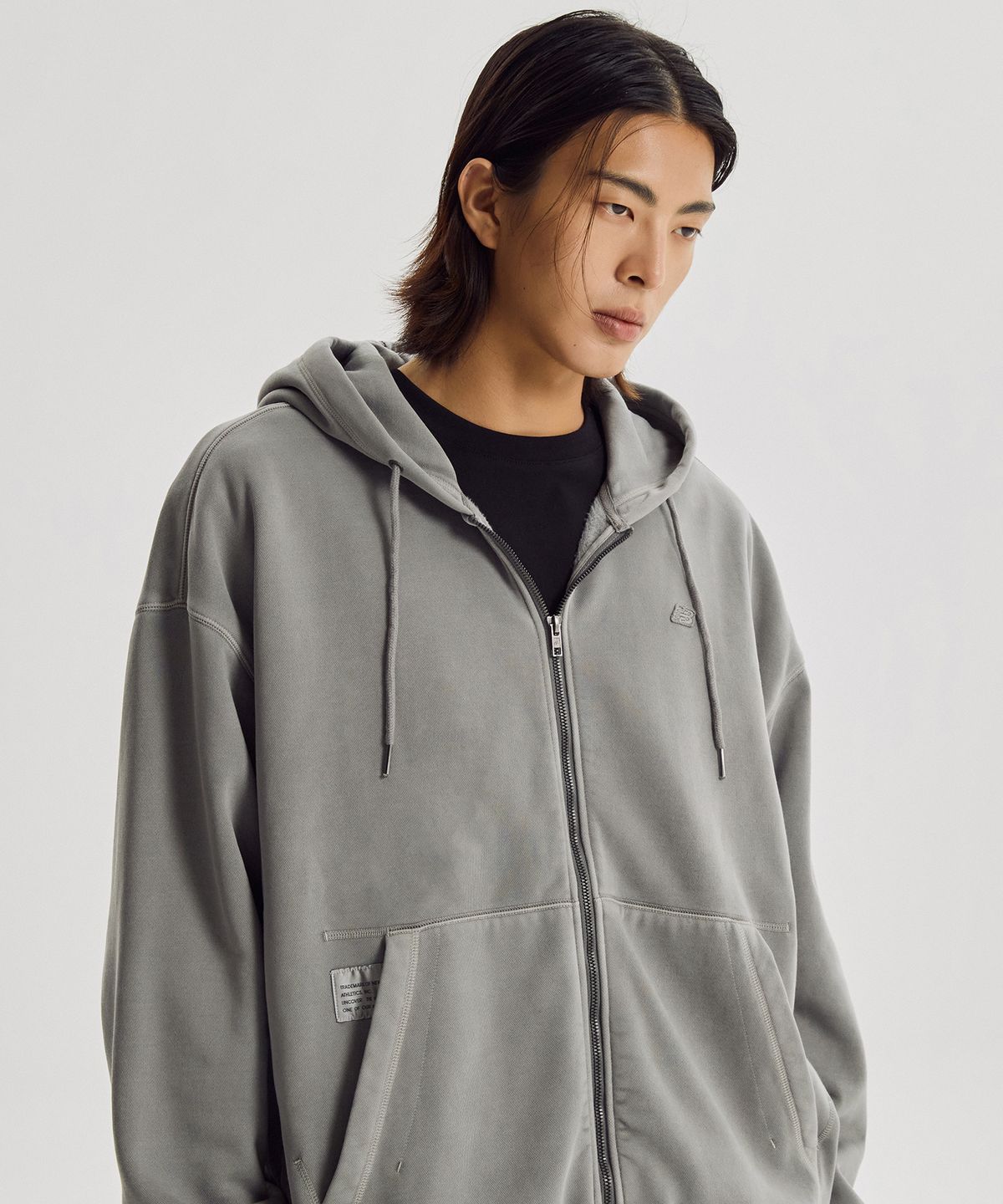 뉴발란스(NEW BALANCE) NBMDG41043 / UNI 플라잉 기모 다잉 후드집업 (D/GRAY)
