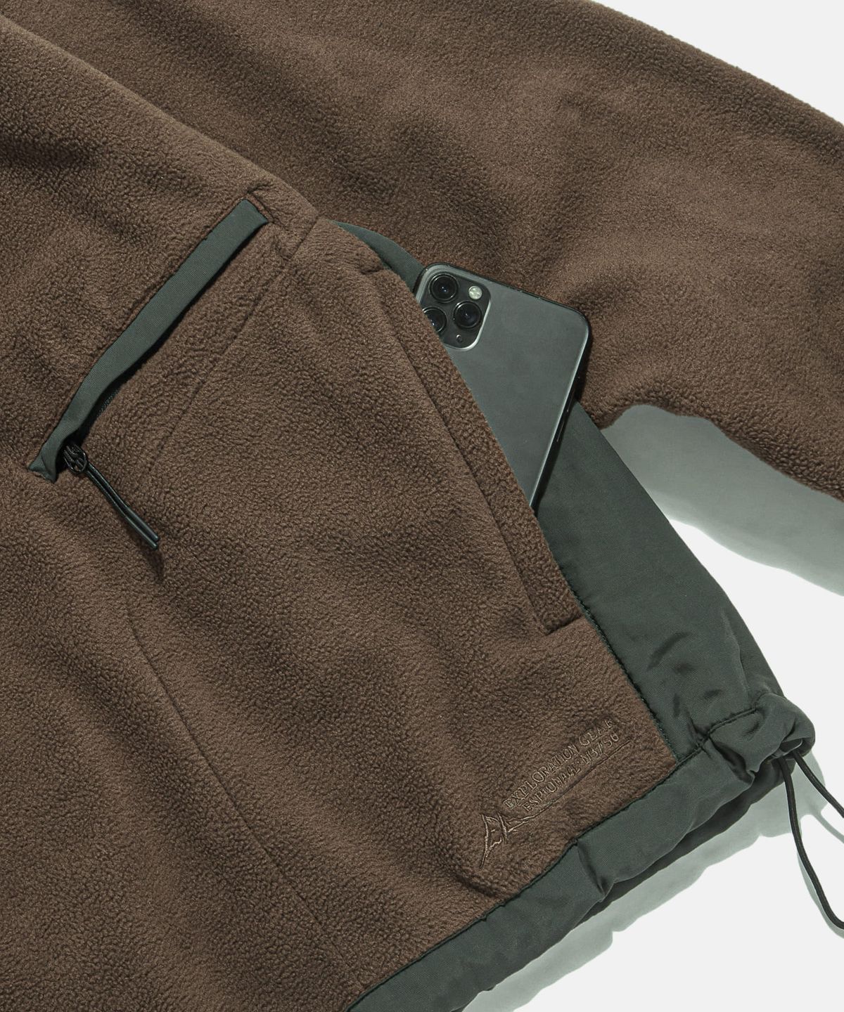 에스피오나지(ESPIONAGE) Expl. Fleece Pullover Anorak Brown Olive