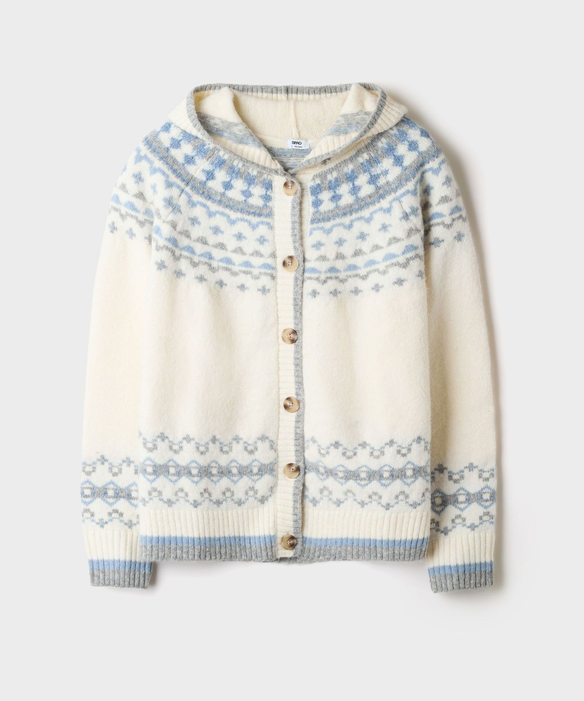 스파오(SPAO) 페어아일 후드 카디건_SPCKG4VG50