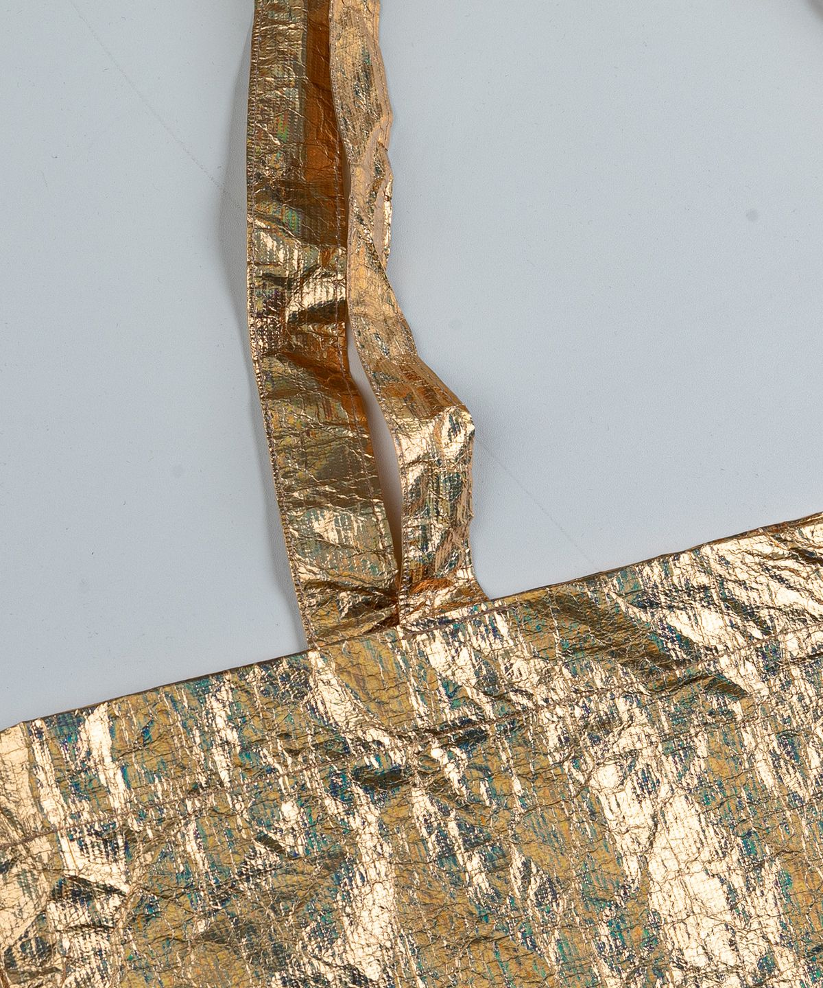 키페(KIFFER) Logo Metallic Crushed Eco bag-gold