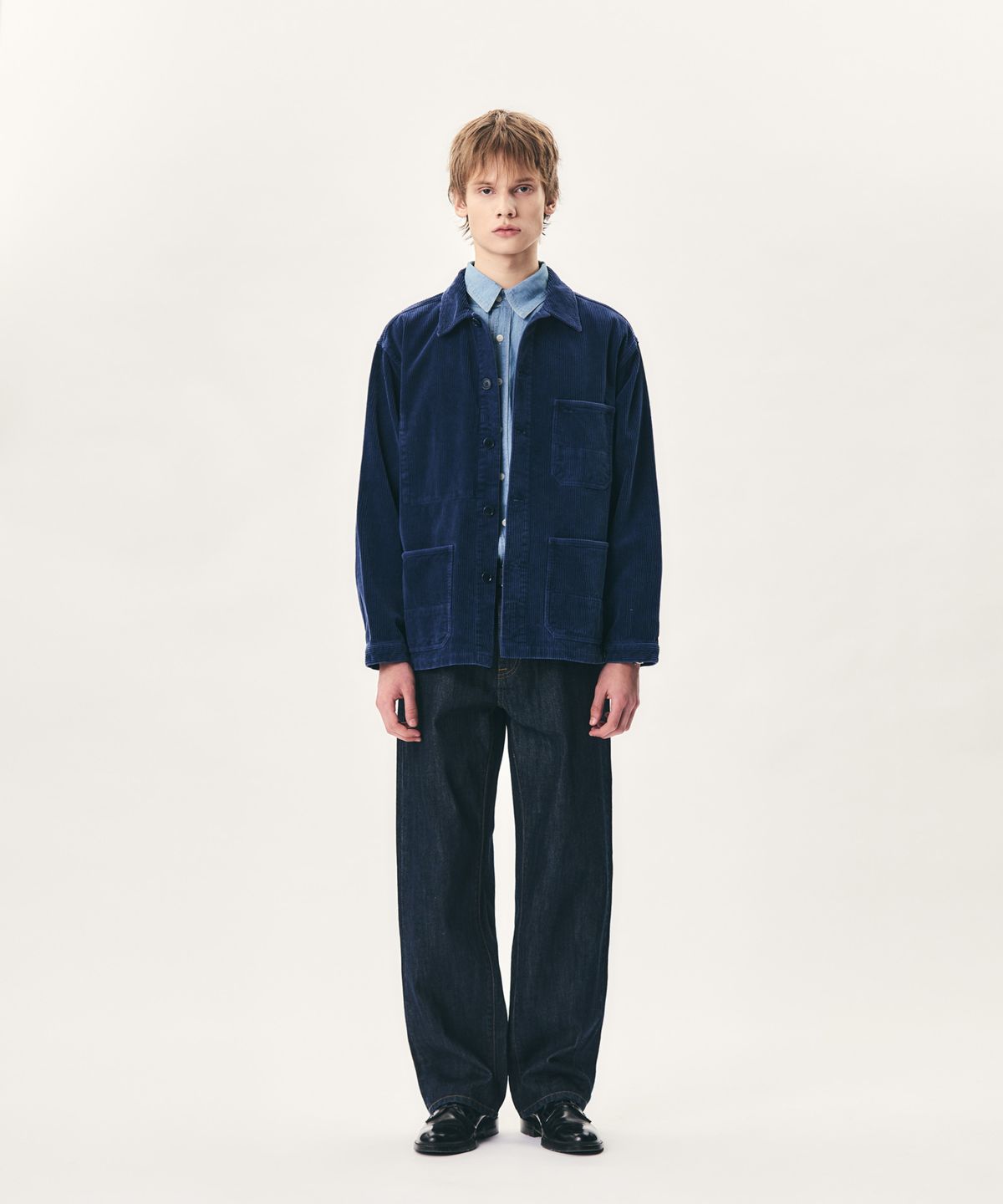 에스피오나지(ESPIONAGE) Corduroy French Work Jacket Dark Blue