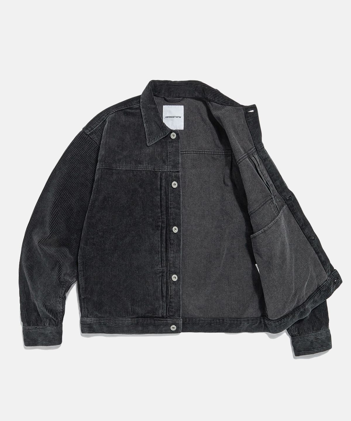 에스피오나지(ESPIONAGE) Type 1 Vintage Corduroy Trucker Jacket Washed Black