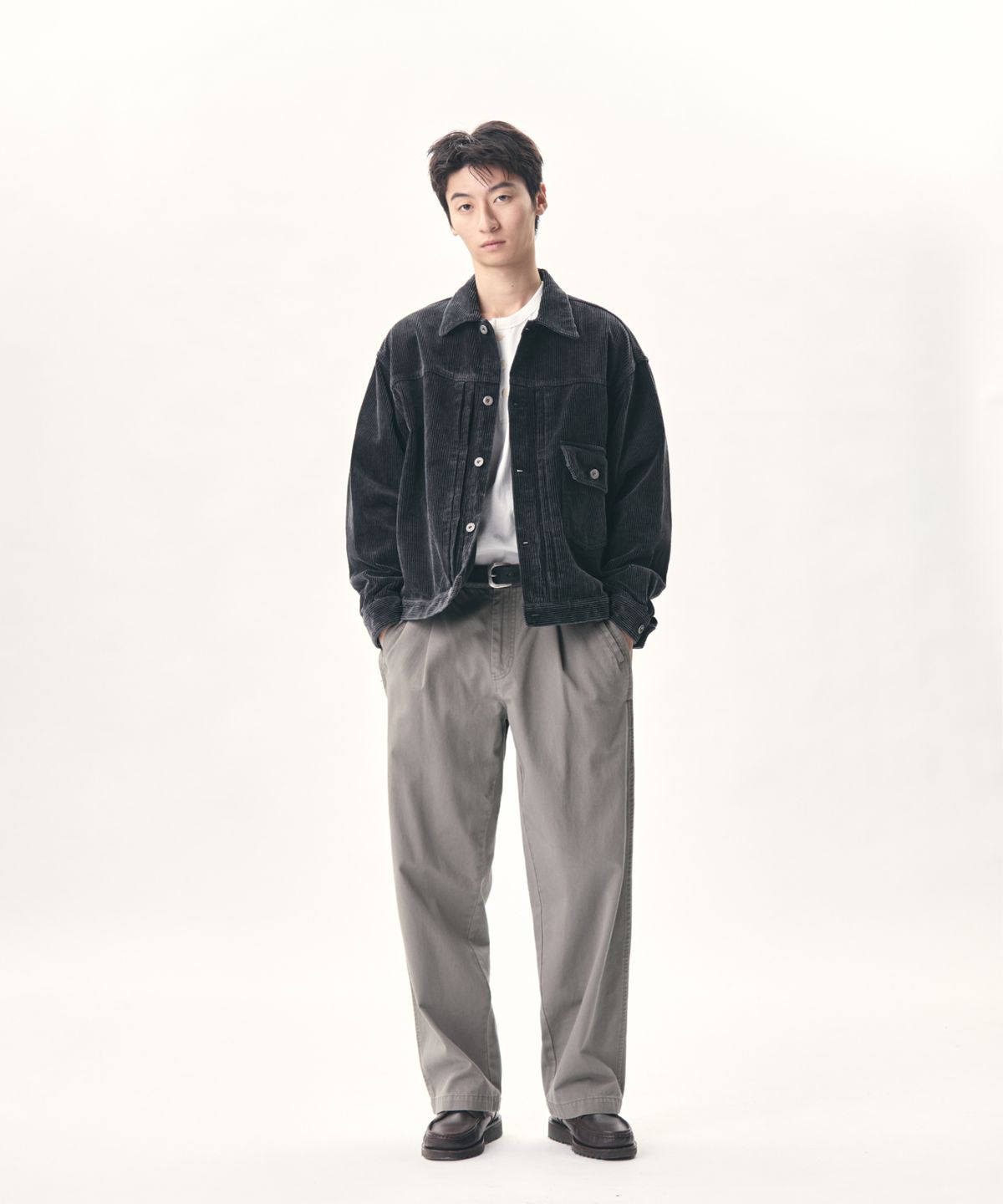 에스피오나지(ESPIONAGE) Type 1 Vintage Corduroy Trucker Jacket Washed Black