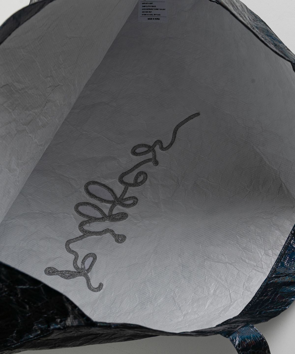 키페(KIFFER) Logo Metallic Crushed Eco bag-navy