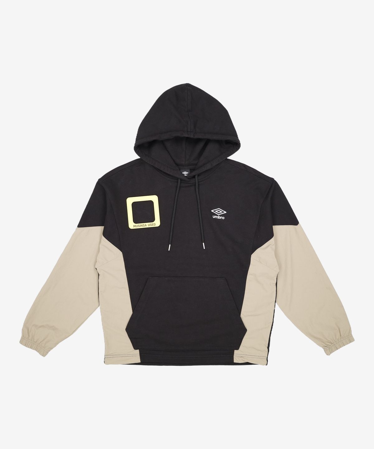엄브로(UMBRO) 하이브리드 후드 티셔츠 블랙(UO421CHDO1) 90