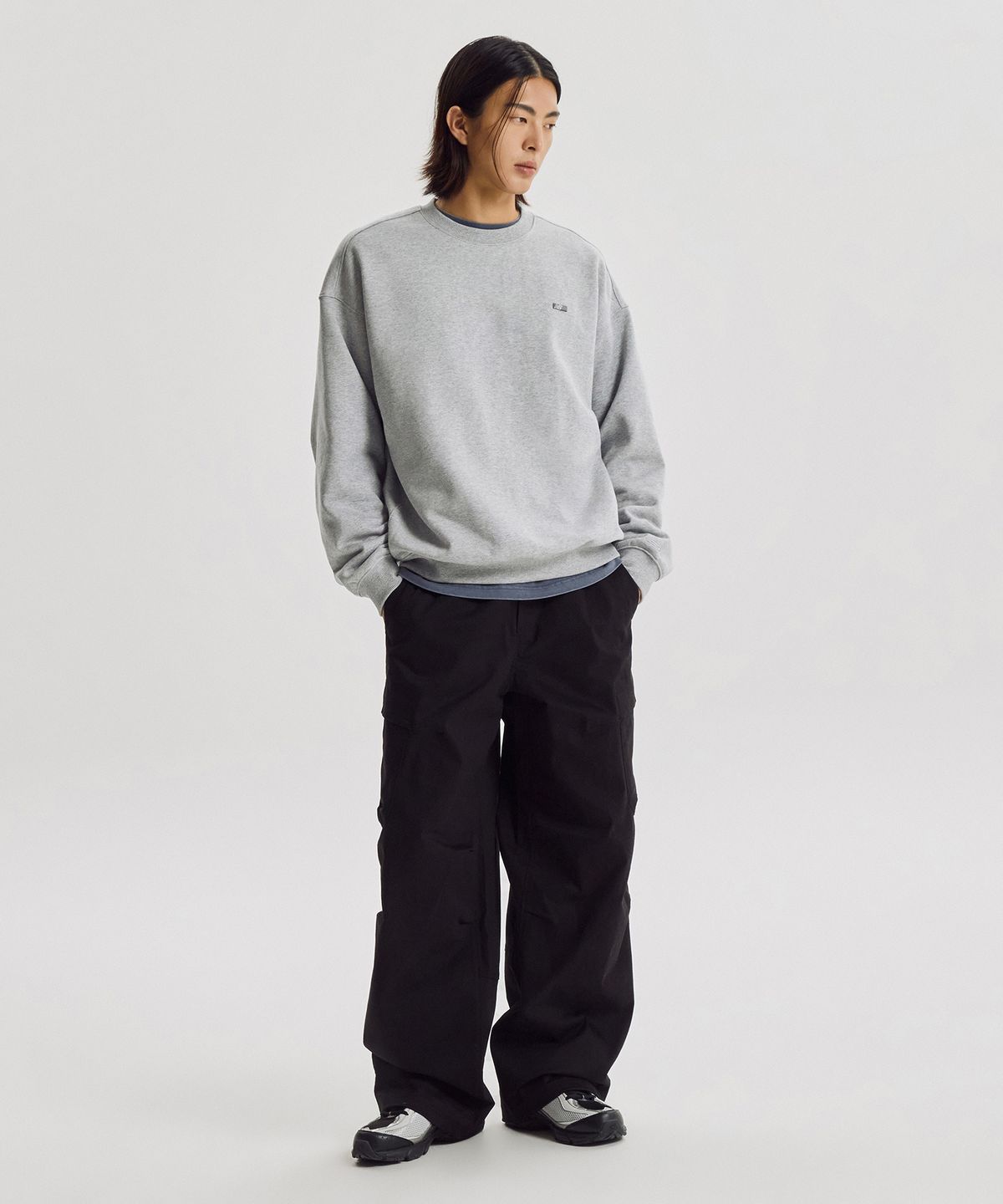 뉴발란스(NEW BALANCE) NBNCG41053 / UNI NEW GREY 레터링 기모 맨투맨 (M/GRAY)