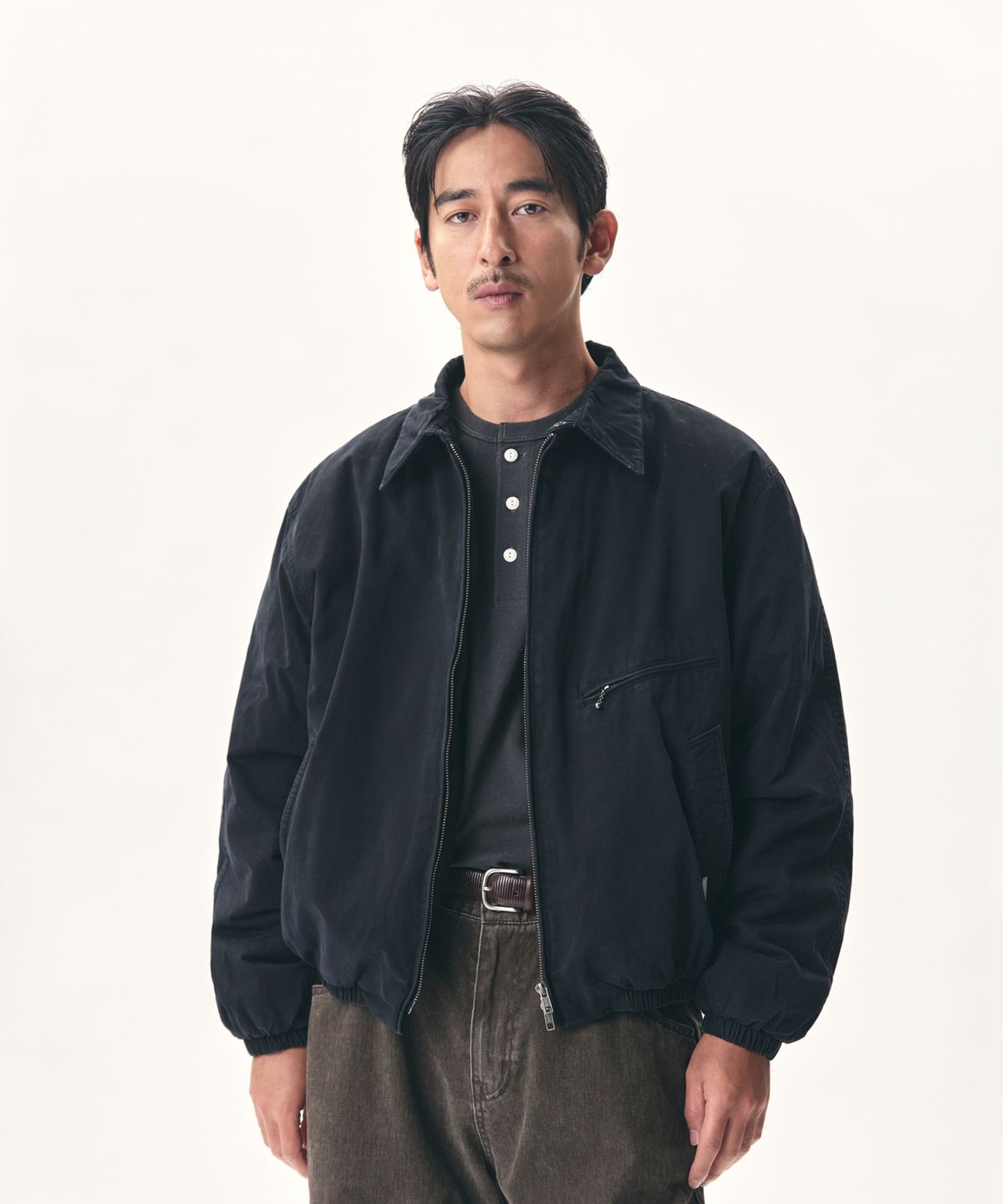 에스피오나지(ESPIONAGE) Insulated Washed Cotton Blouson Black
