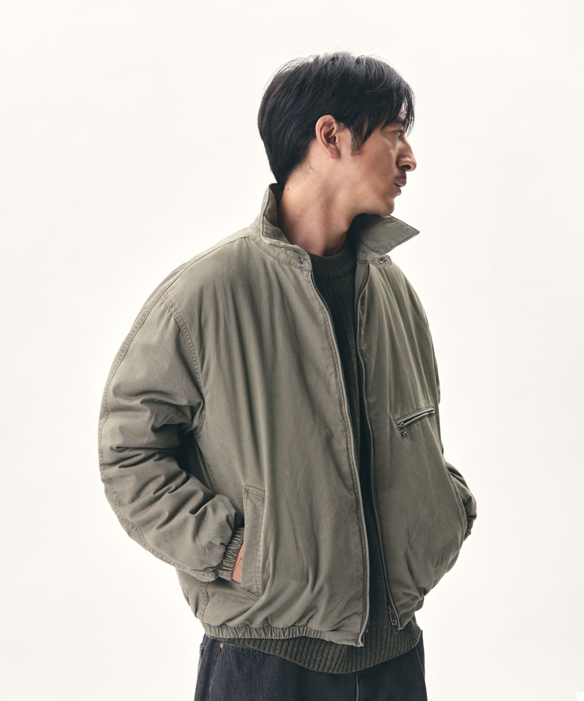 에스피오나지(ESPIONAGE) Insulated Washed Cotton Blouson Olive