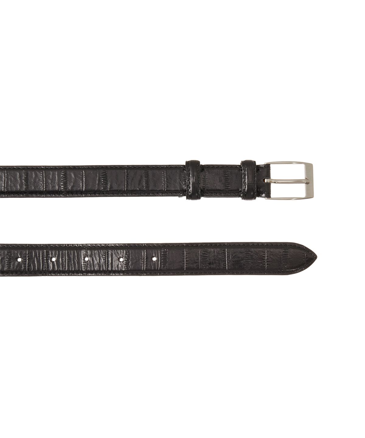 세비지(SAVAGE) 460 Eel Embossed Leather Belt - Black
