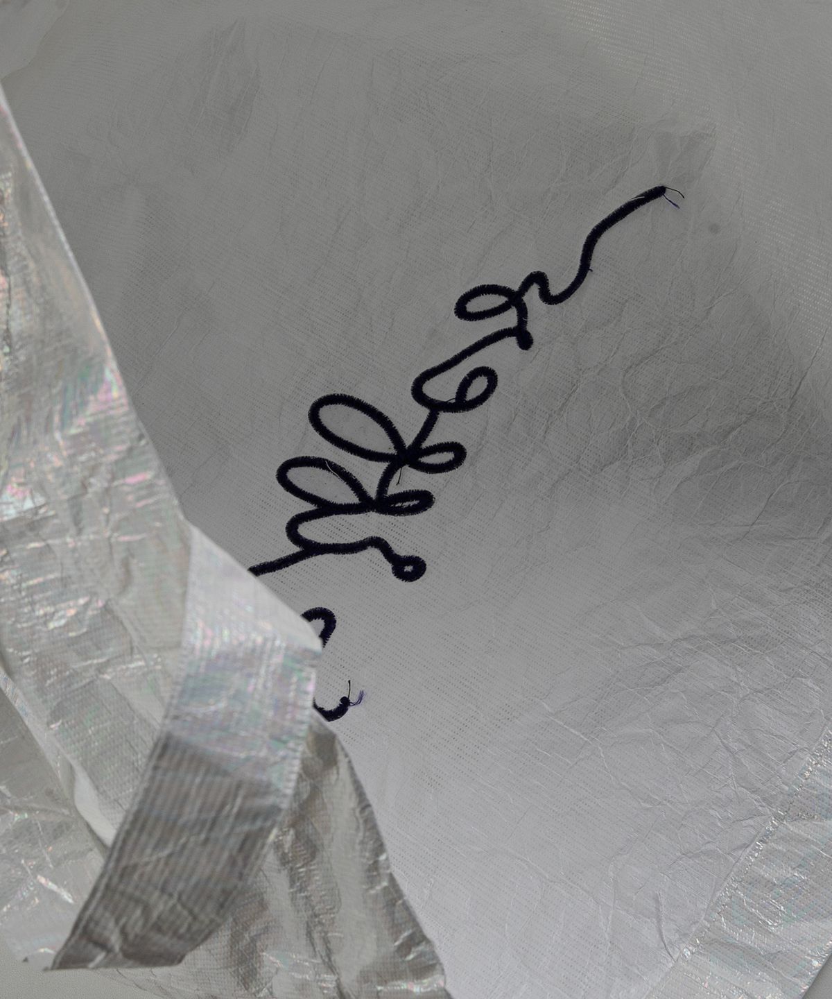 키페(KIFFER) Logo Metallic Crushed Eco bag-white
