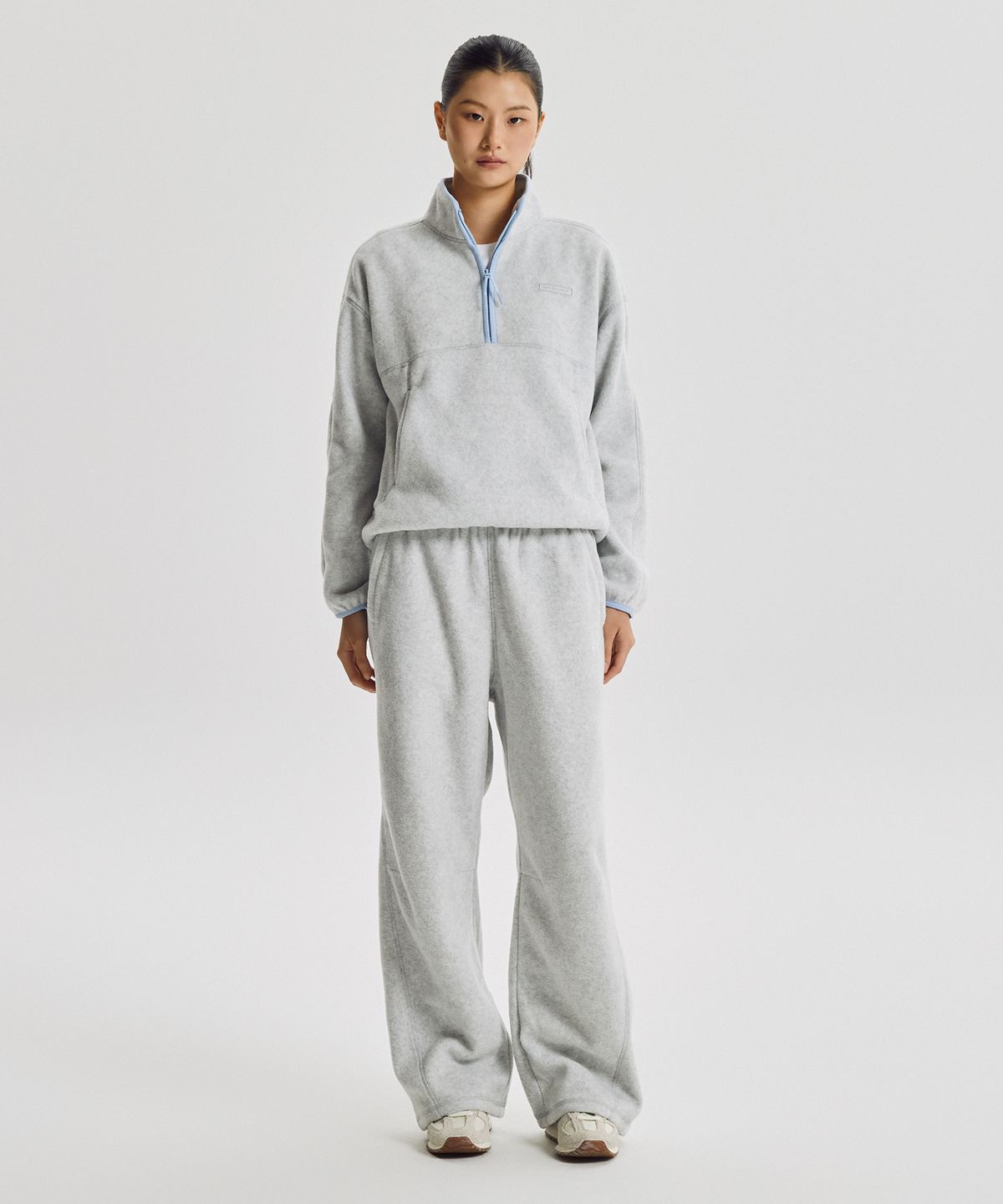 뉴발란스(NEW BALANCE) NBNCG4W912 / WOMEN 코지 플리스 반집업 (L/GRAY)