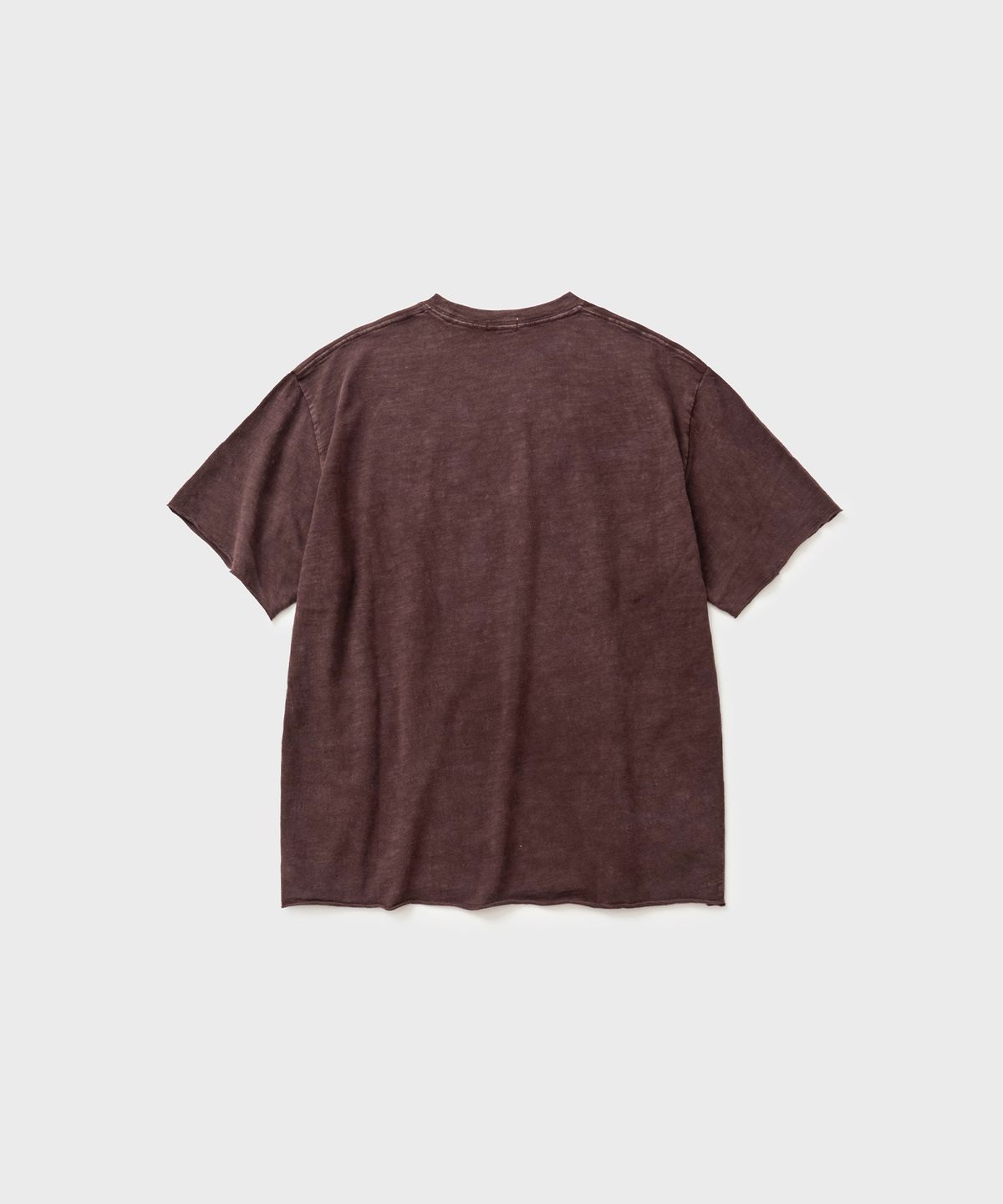 핸즈 엔드(HANDS END) Raw Cut Slub T-shirt Faded Brown