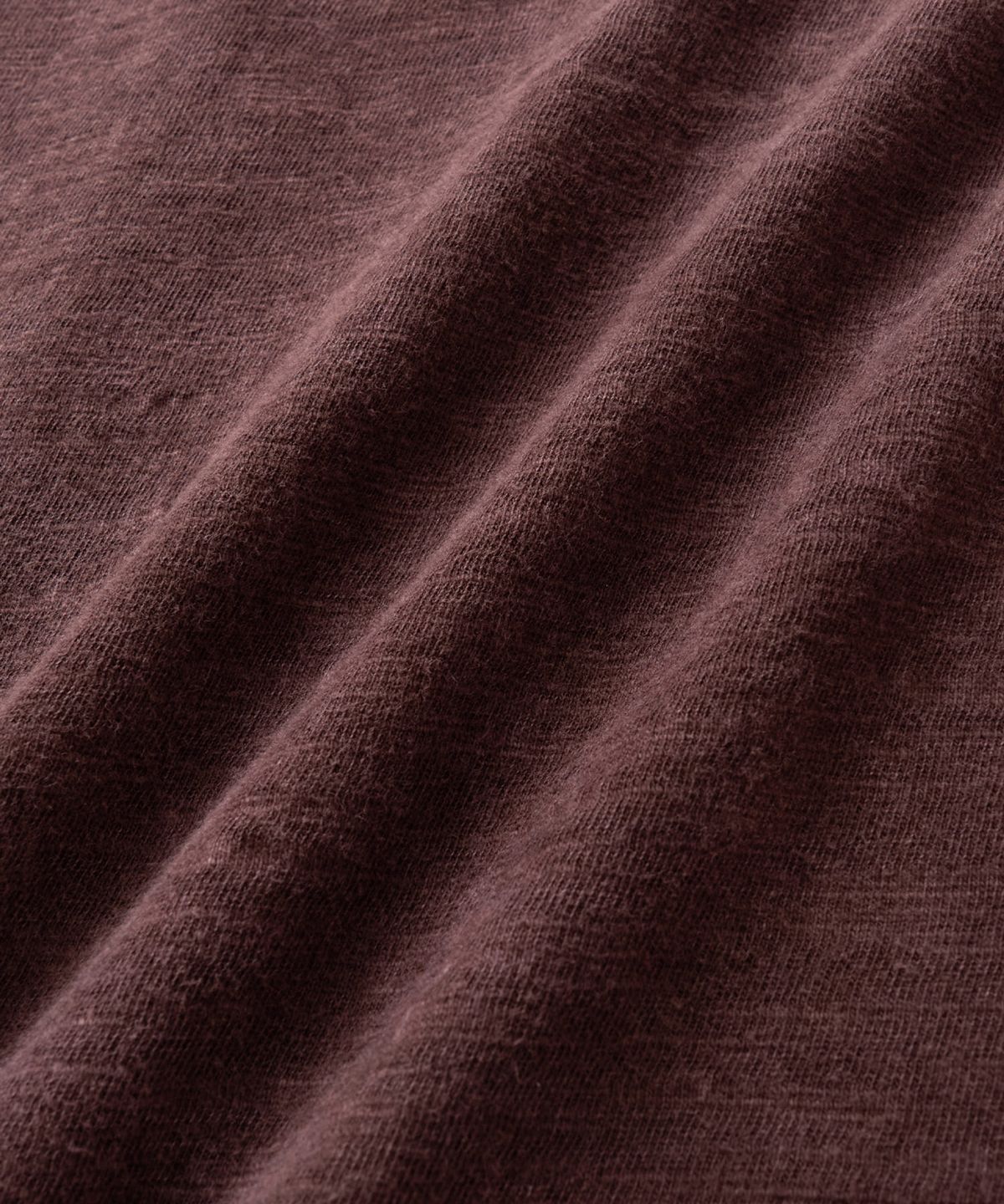 핸즈 엔드(HANDS END) Raw Cut Slub T-shirt Faded Brown