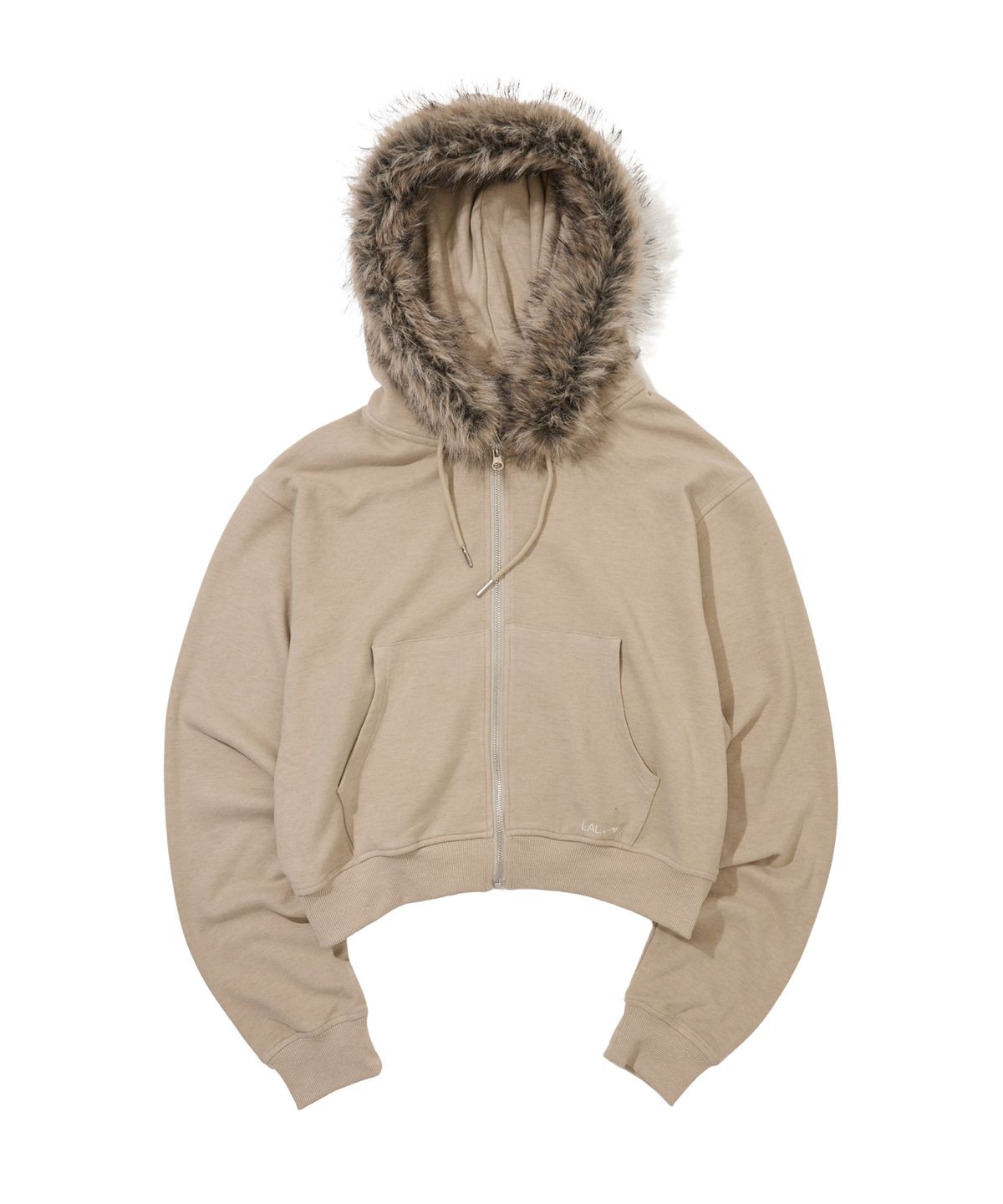 라라폭스(LALAFOX) 레귤러 퍼 기모 후드집업 (BEIGE) BS4CJ003