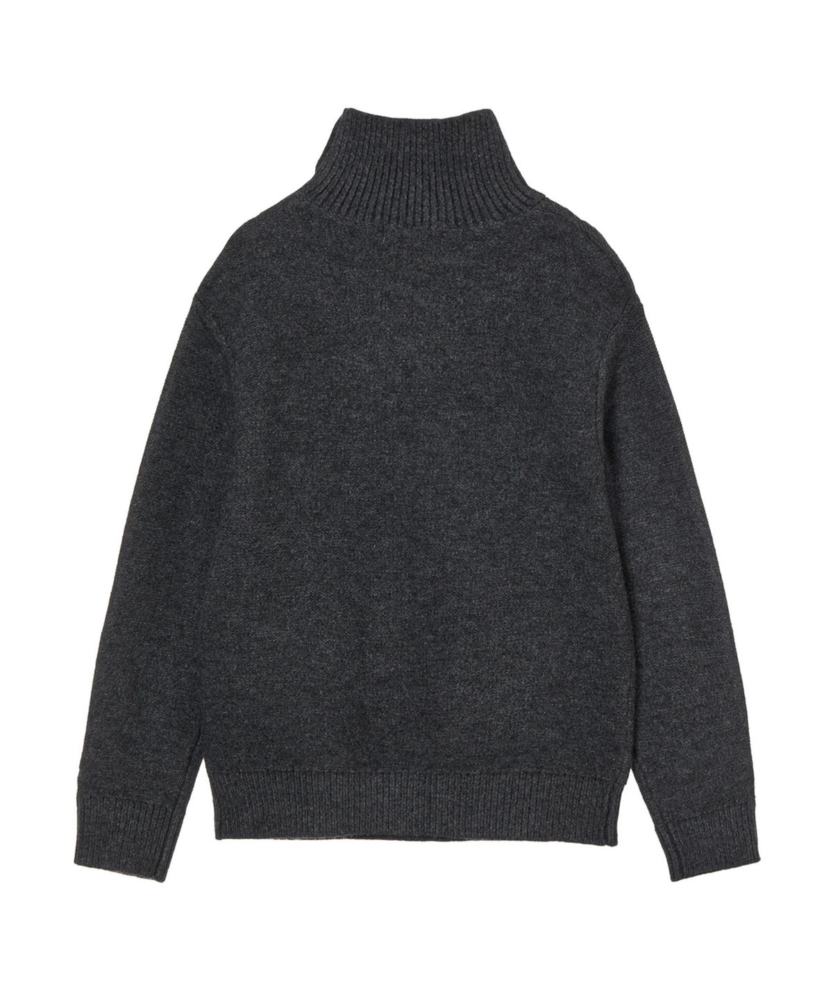 다이닛(DEINET) BUTTON HIGH-NECK TWIST KNIT IN CHARCOAL