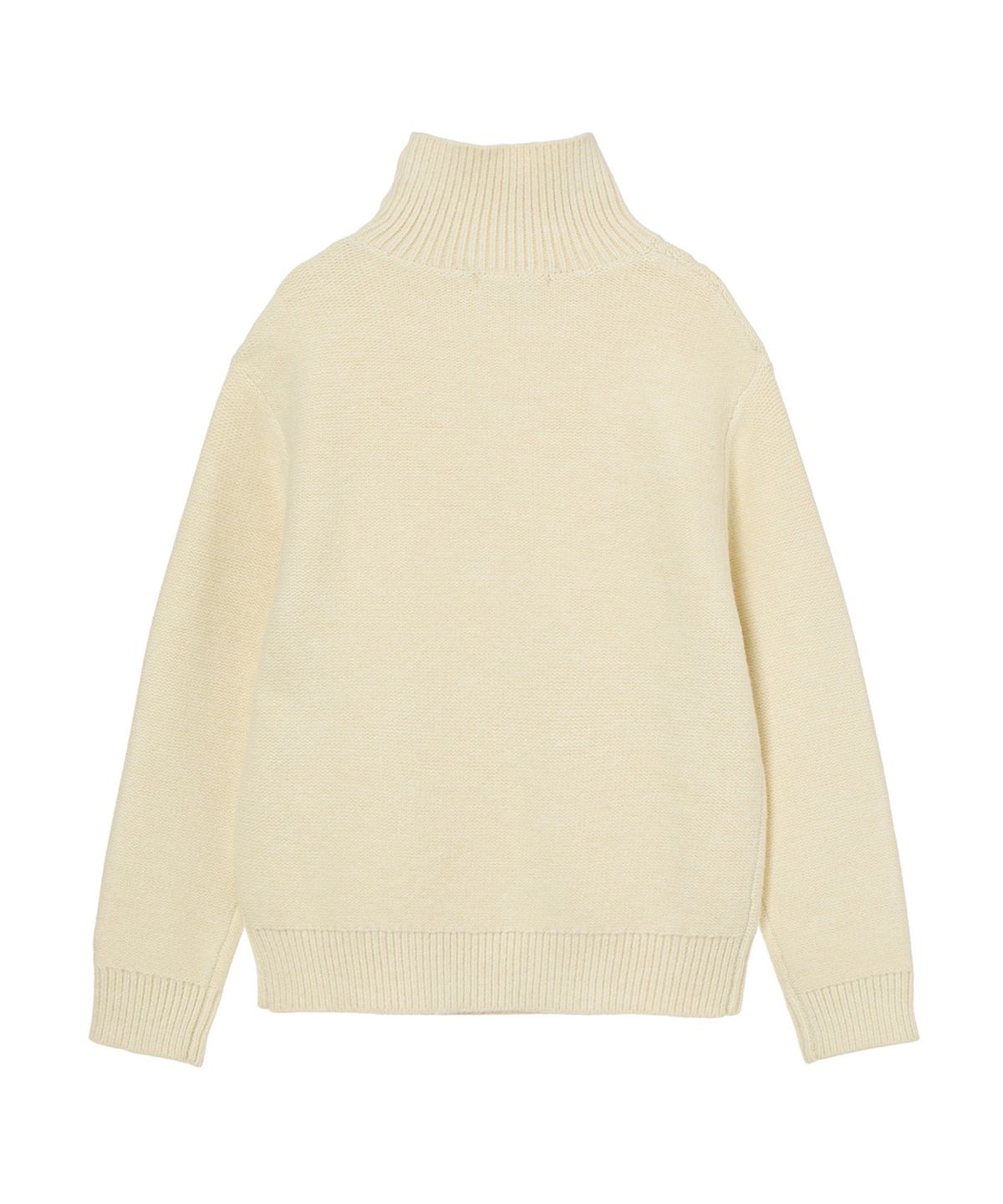 다이닛(DEINET) BUTTON HIGH-NECK TWIST KNIT IN IVORY