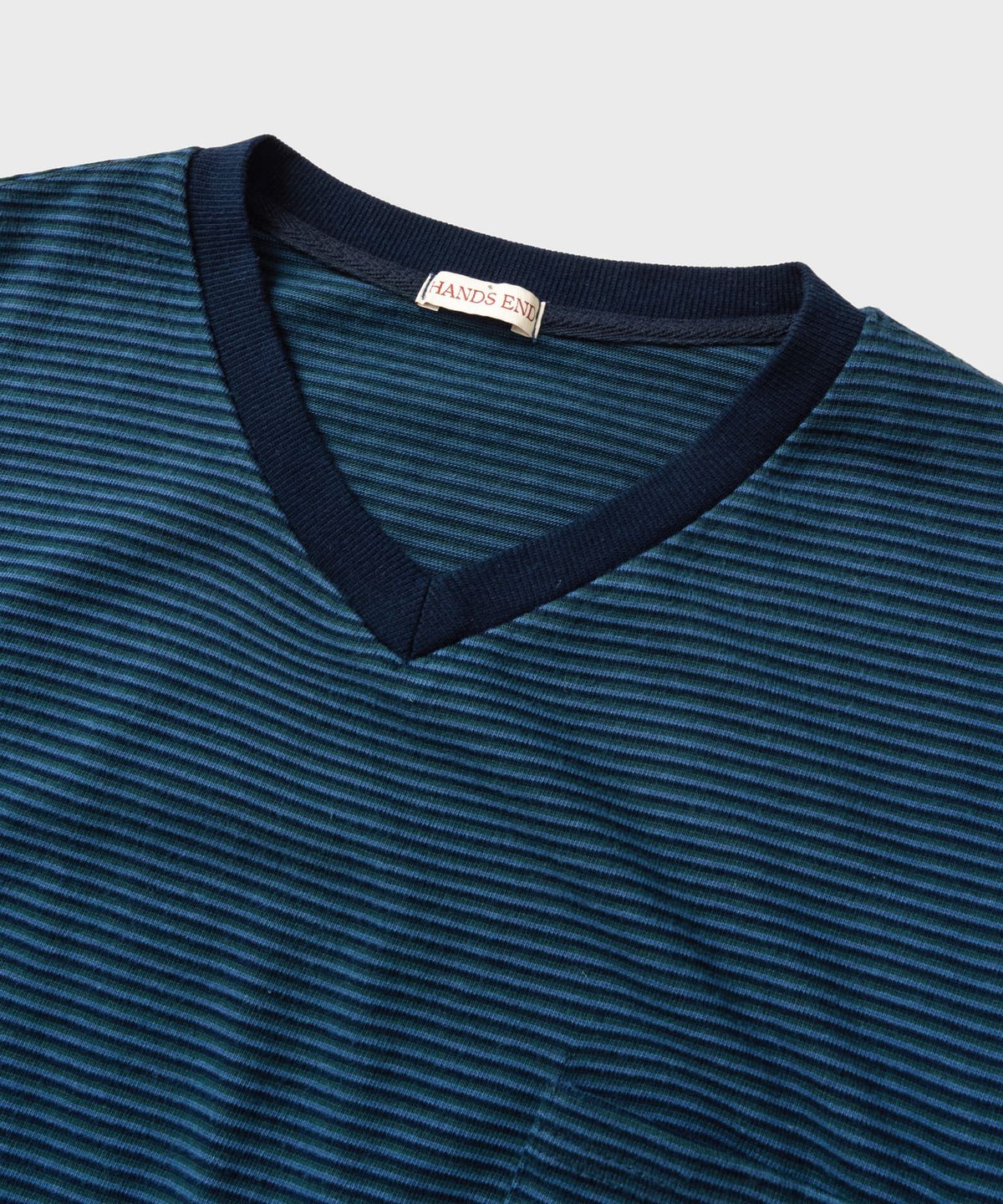 핸즈 엔드(HANDS END) Multi Stripe L/S T-Shirt Navy&Blue