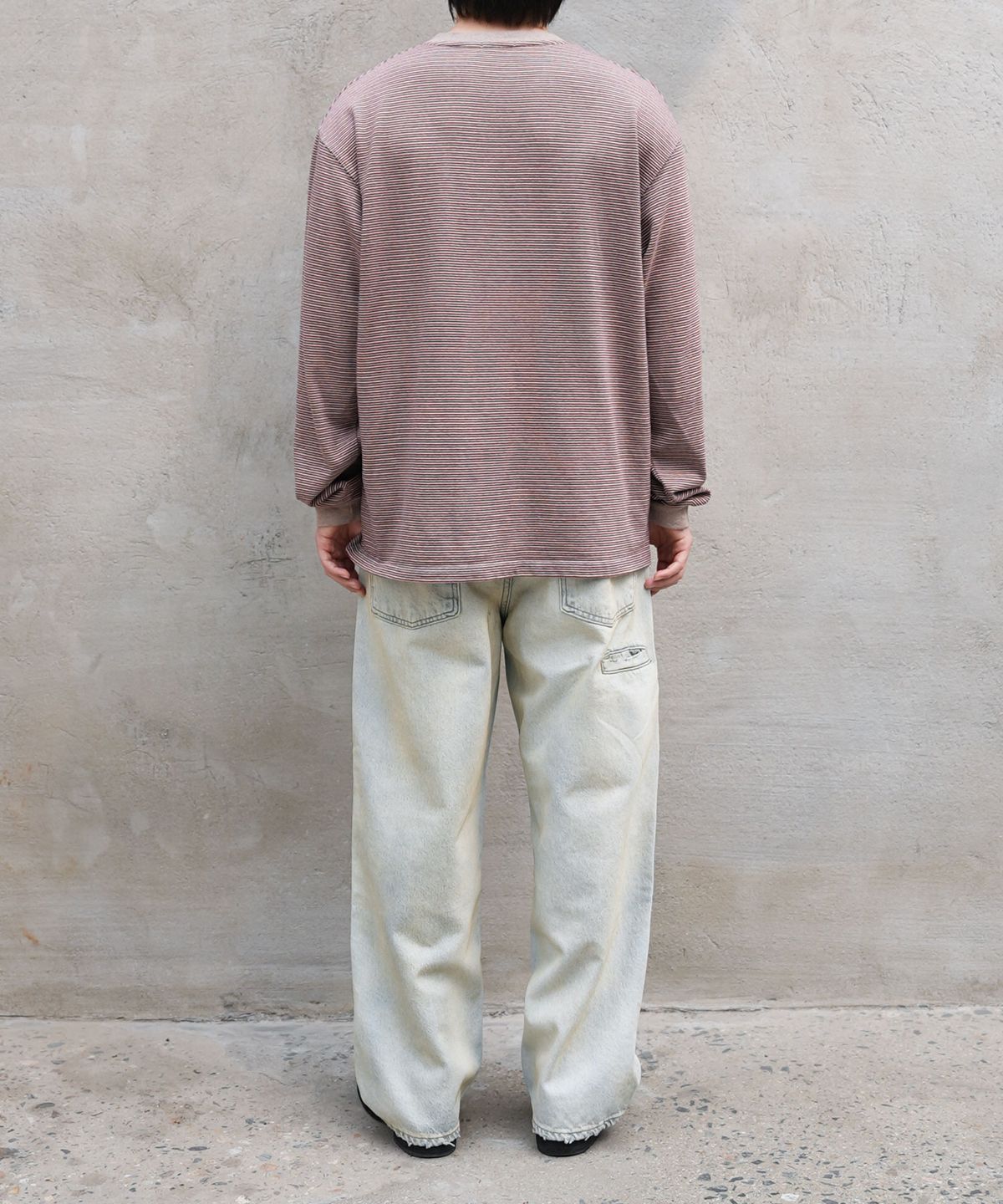 핸즈 엔드(HANDS END) Multi Stripe L/S T-Shirt Navy&Blue