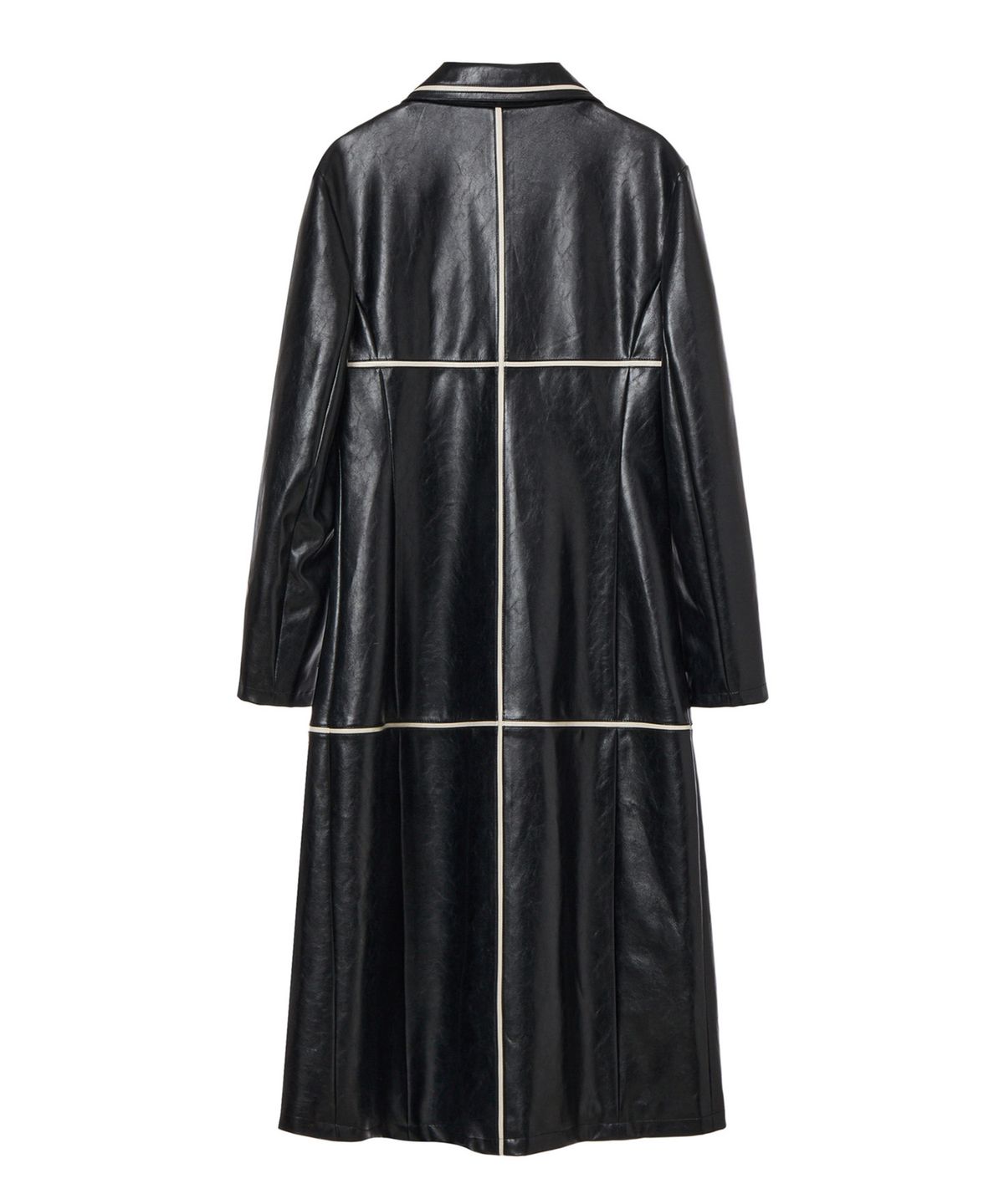 다이닛(DEINET) FAUX LEATHER CONTRAST JACKET IN BLACK