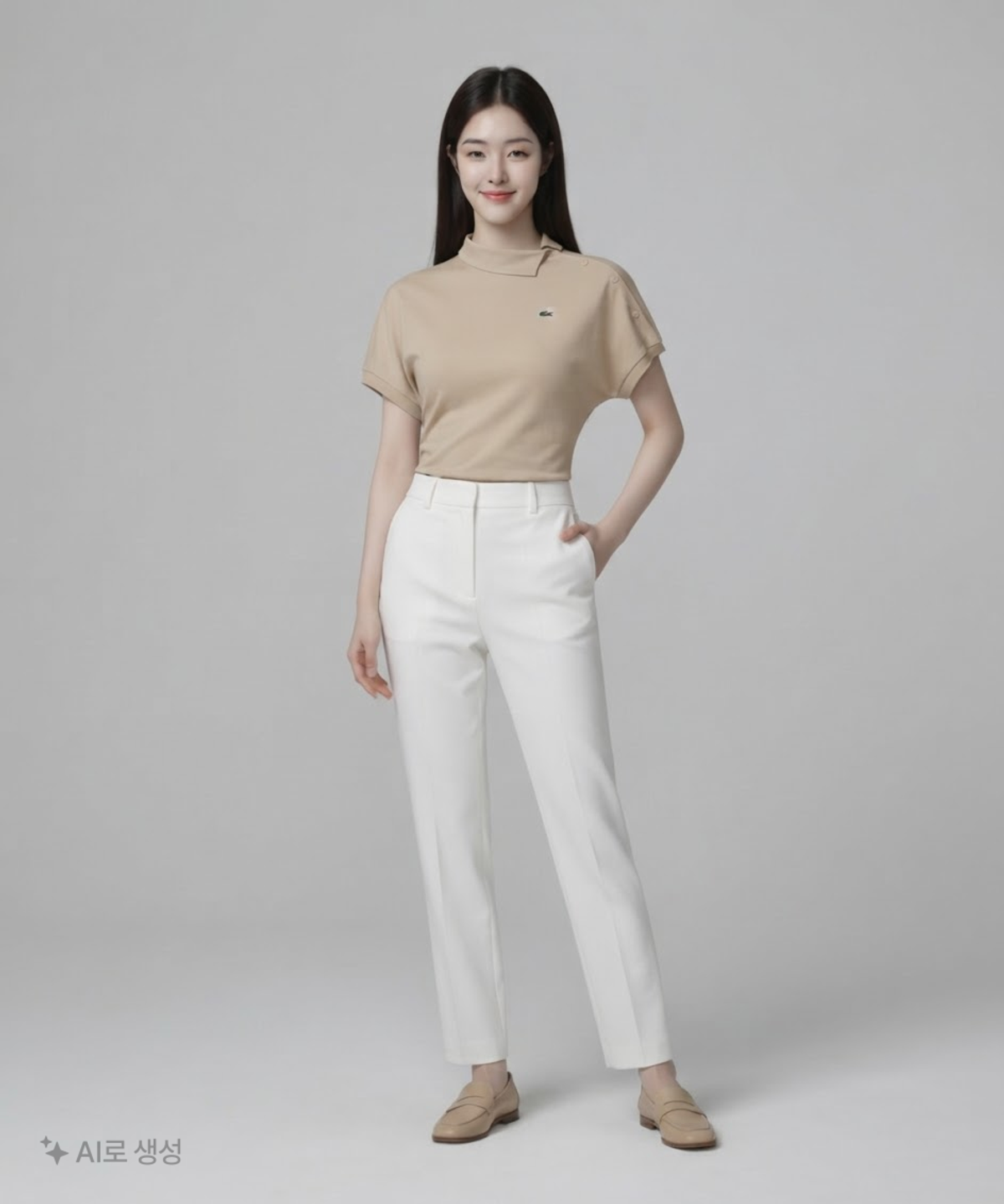 라코스테(LACOSTE) 여성 사선플라켓 폴로 36