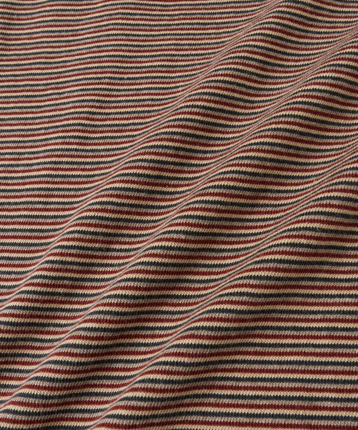 핸즈 엔드(HANDS END) Multi Stripe L/S T-Shirt Beige&Red