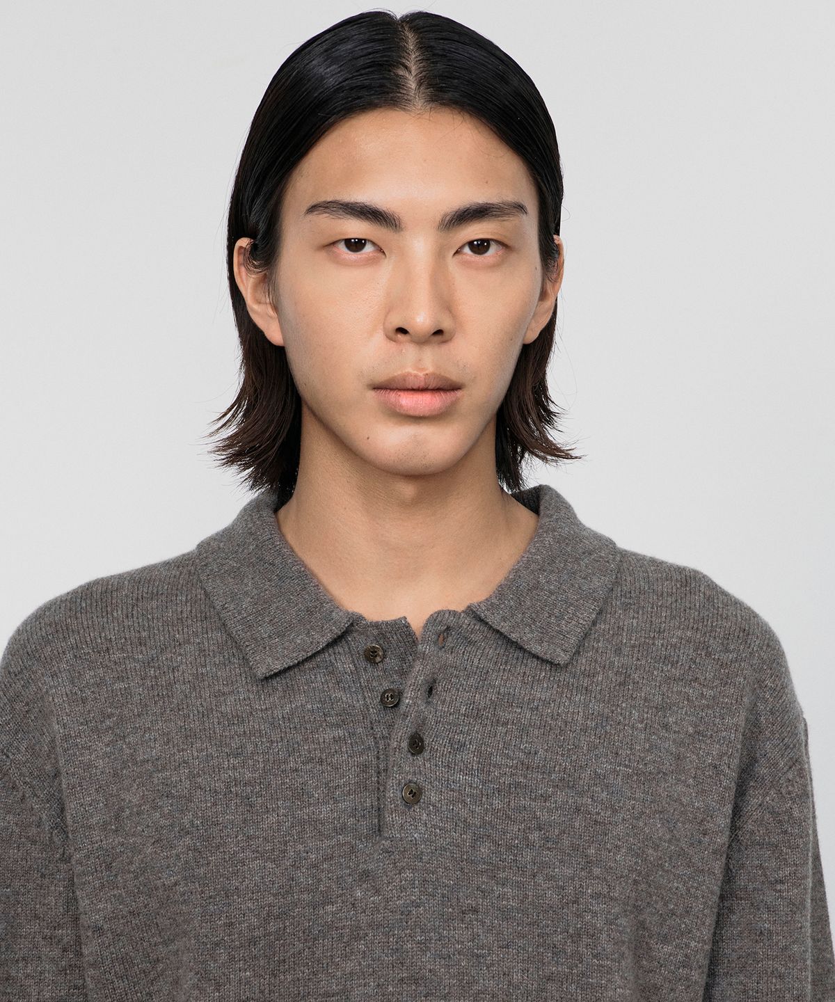 호이테(HEUTE) ROAN PURE WOOL COLLARED KNIT (BROWN)