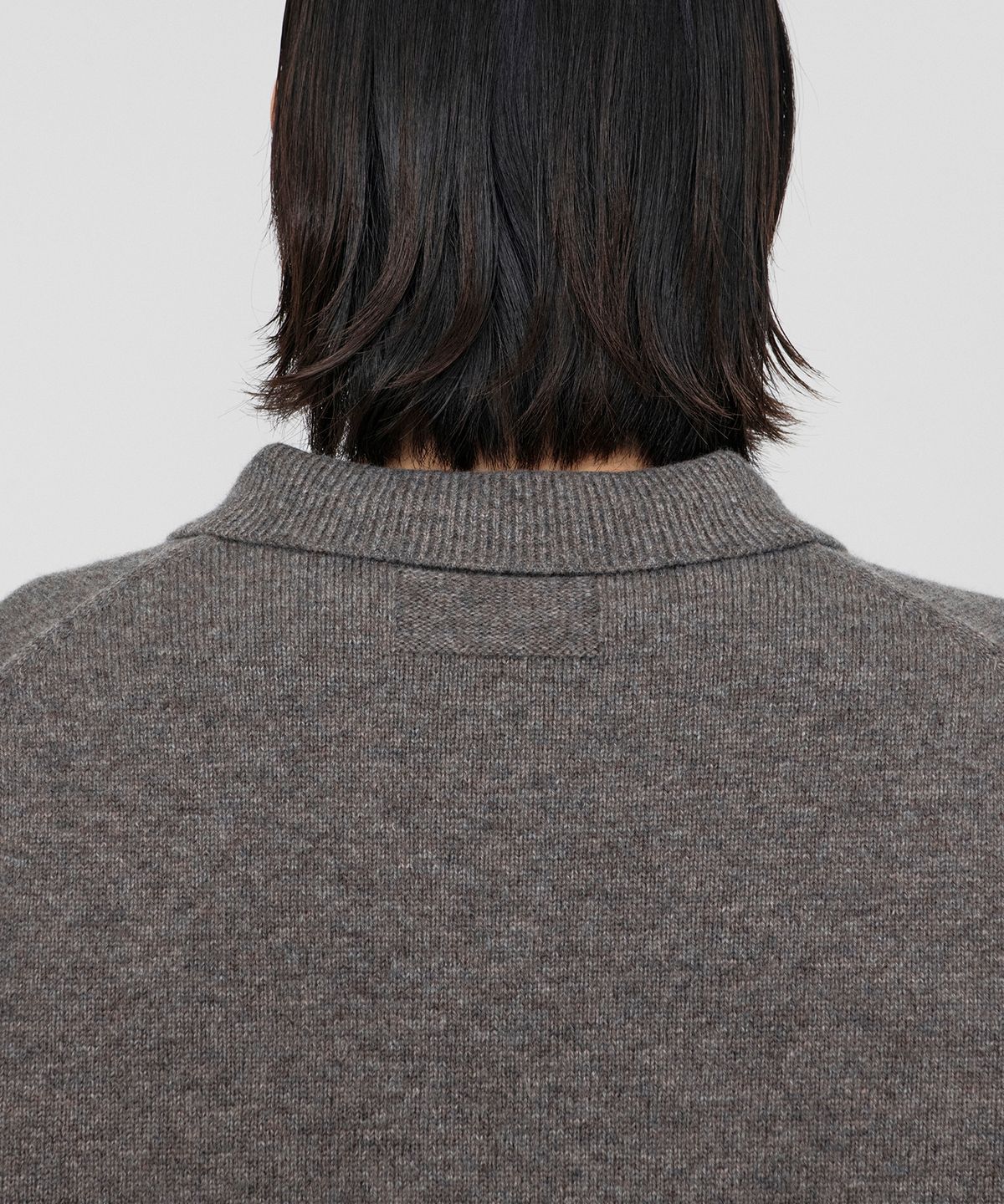 호이테(HEUTE) ROAN PURE WOOL COLLARED KNIT (BROWN)