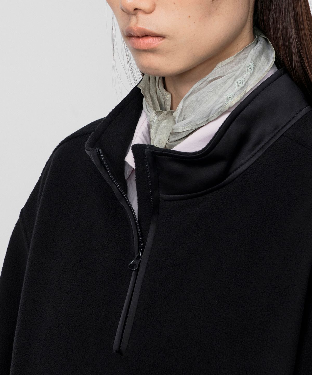 호이테(HEUTE) BLAKE FLEECE HALF ZIP PULLOVER (BLACK)