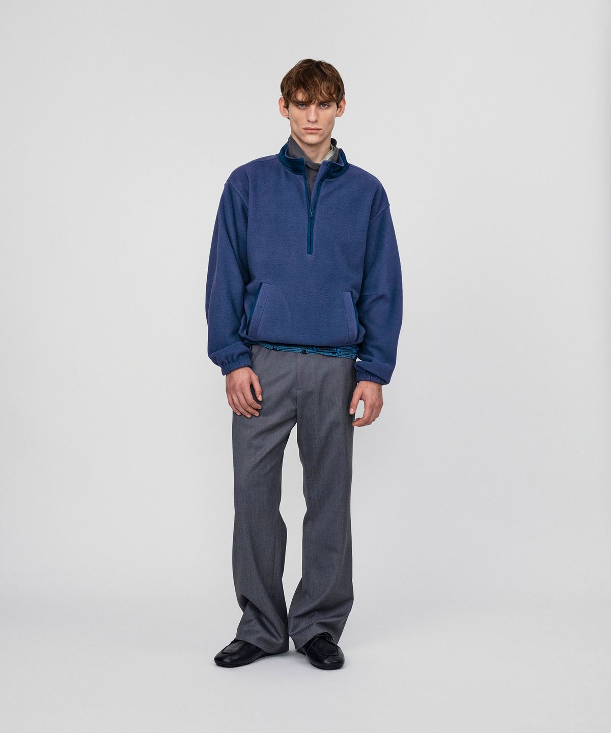 호이테(HEUTE) BLAKE FLEECE HALF ZIP PULLOVER (BLUE)