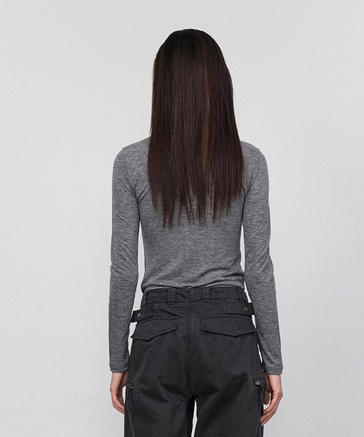 호이테(HEUTE) KIRIN WOOL BLEND STRETCH TEE (GREY)